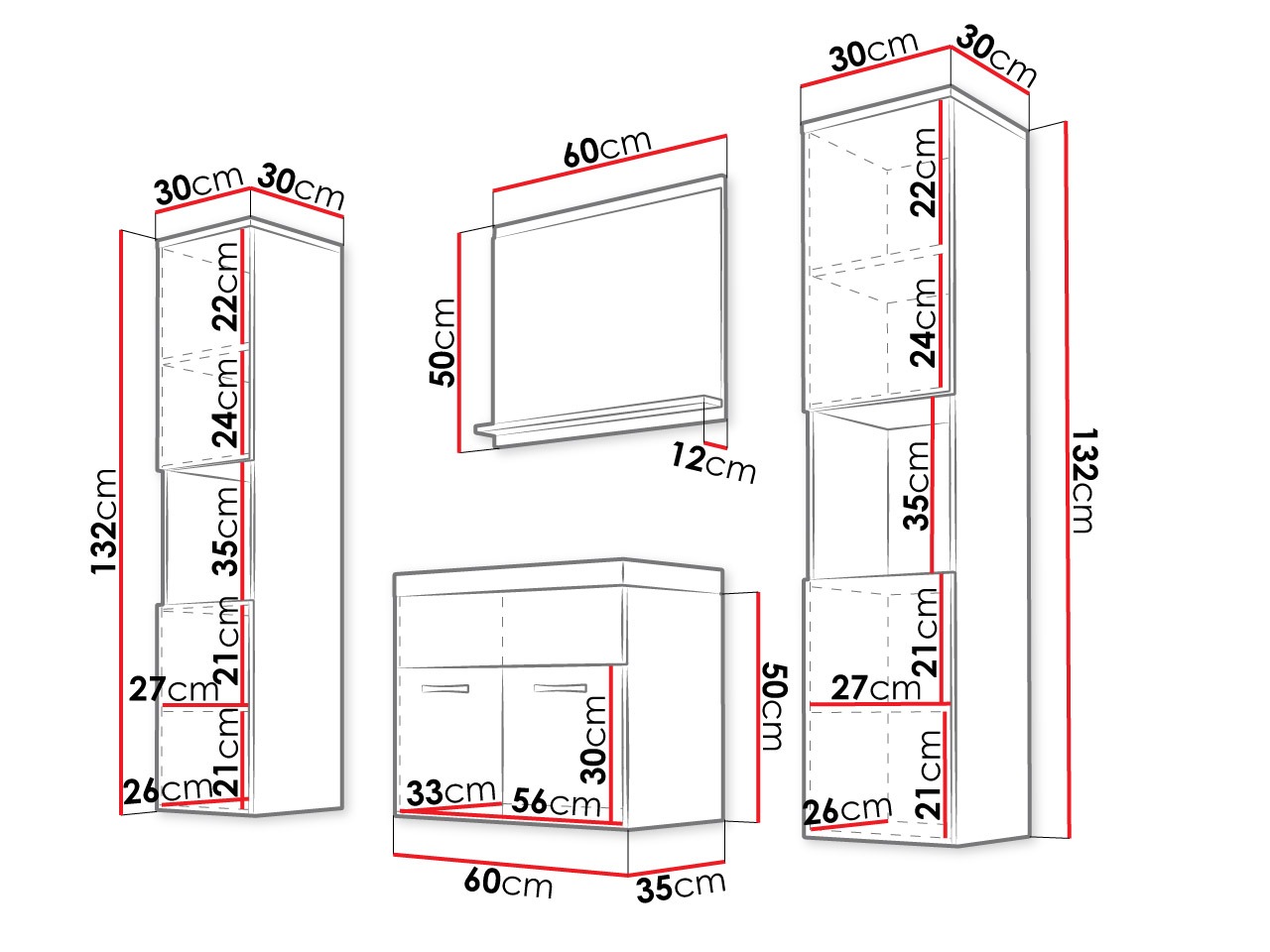 Vonios komplektas Sarasota 123 (Grafitas)