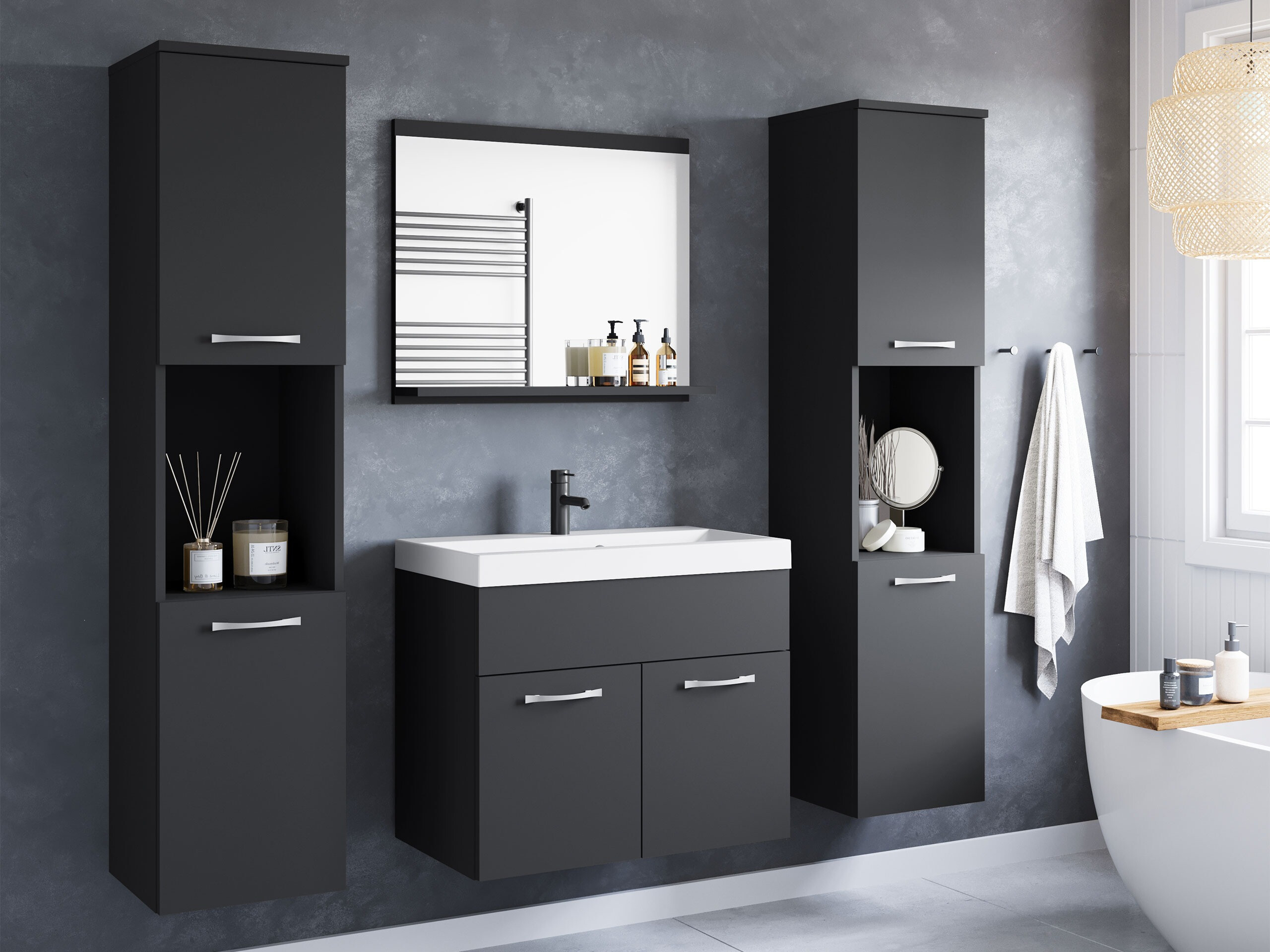 Vonios komplektas Sarasota 123 (Grafitas)