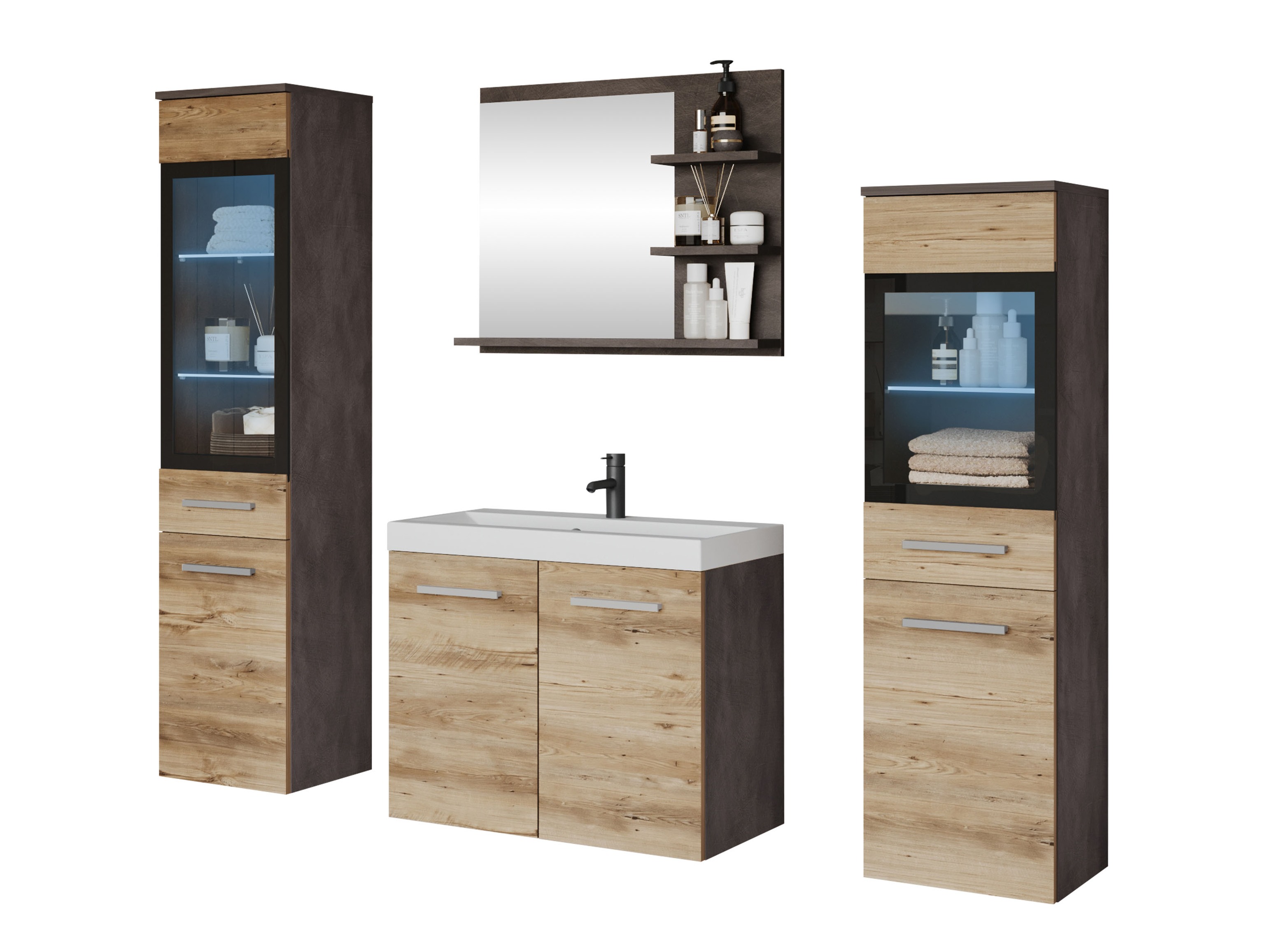 Vonios komplektas Sarasota 141 (Matera pilka + Kaštonas)