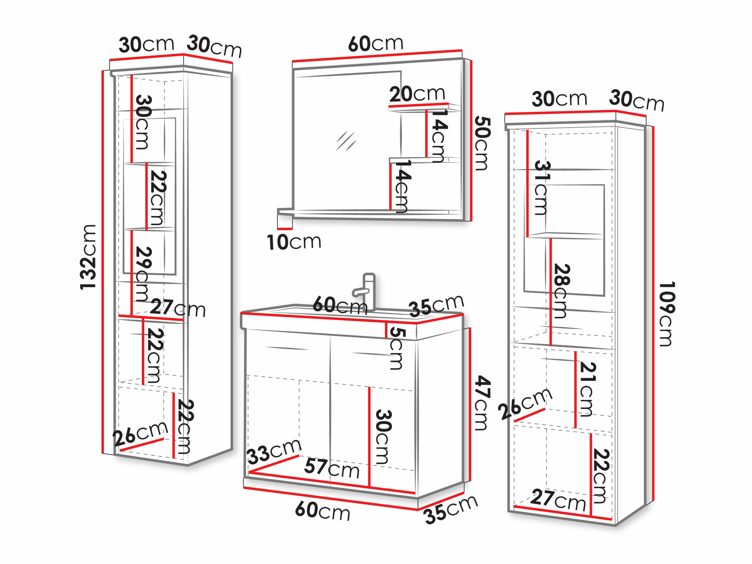Vonios komplektas Sarasota 141 (Matera pilka)