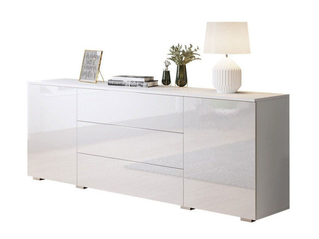 Komoda Sarasota 129 (Balta + Blizgi balta)