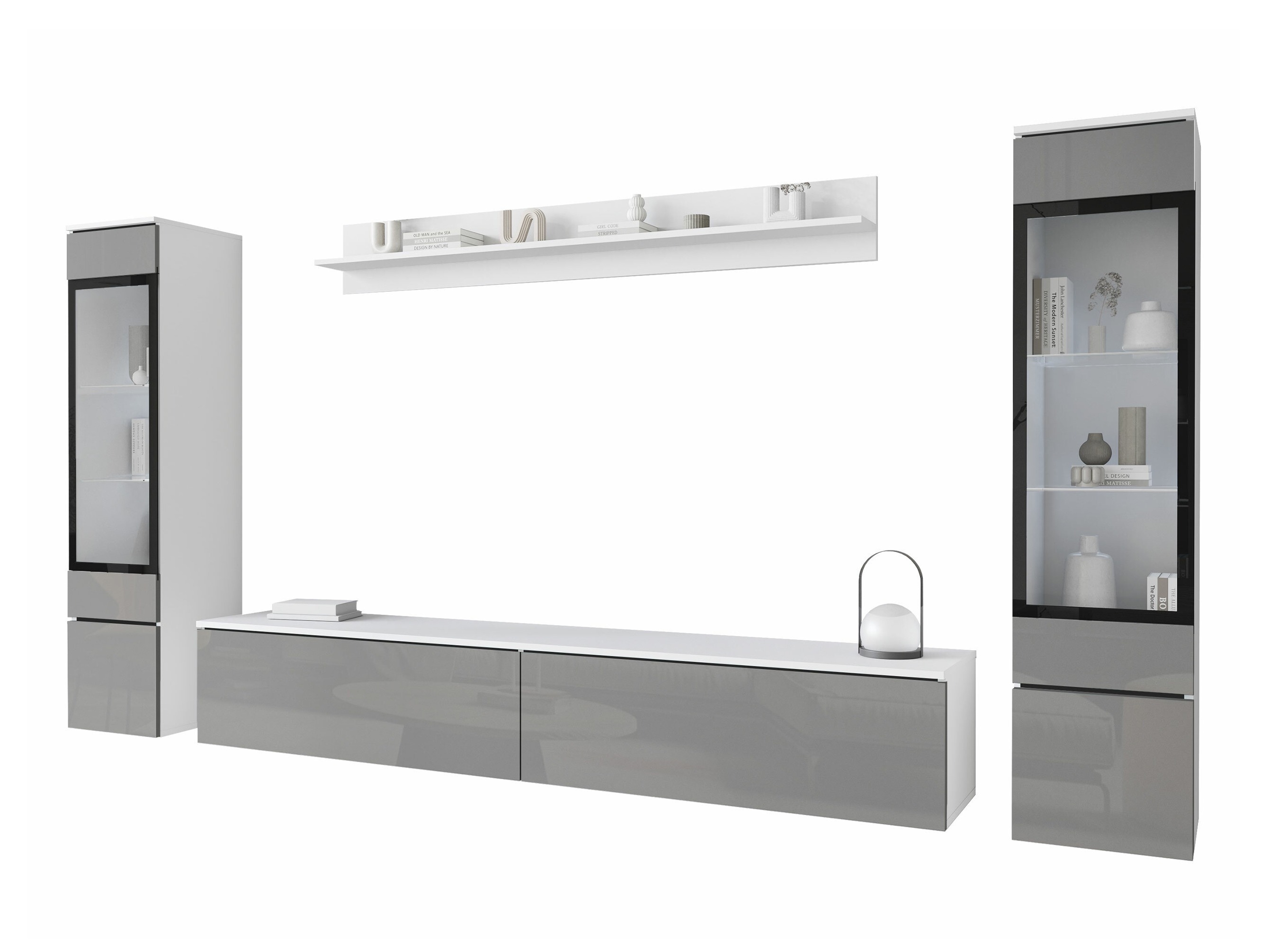 Svetainės komplektas Sarasota 126 (Blizgi pilka)