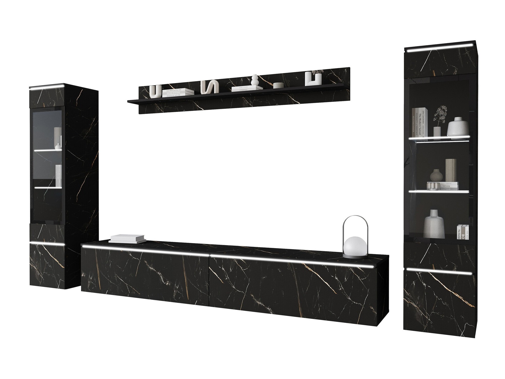 Svetainės komplektas Sarasota 126 (Juodas marmuras)