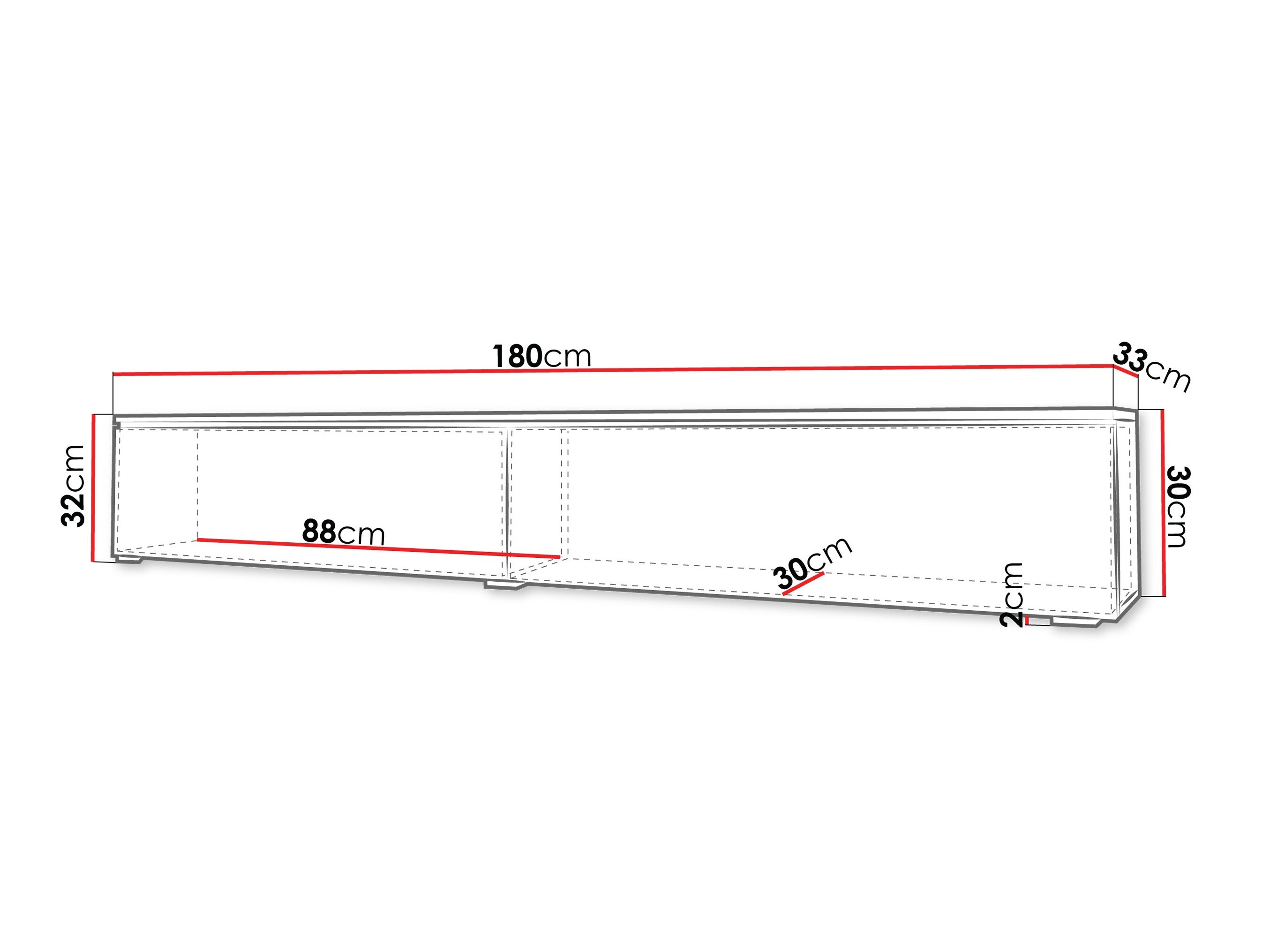 TV staliukas Sarasota 121 (Pilka)
