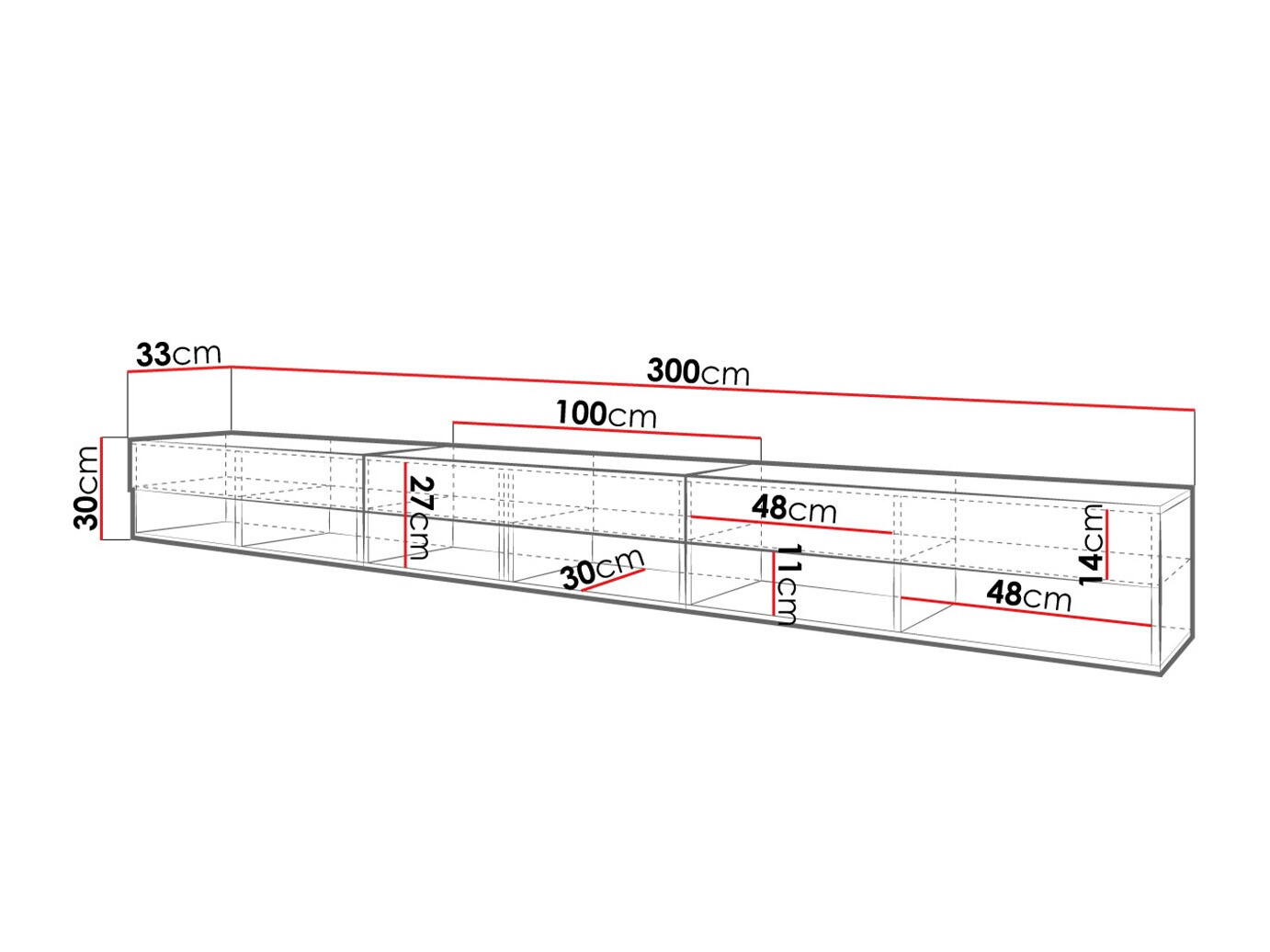 TV staliukas Sarasota 144 (Grafitas)