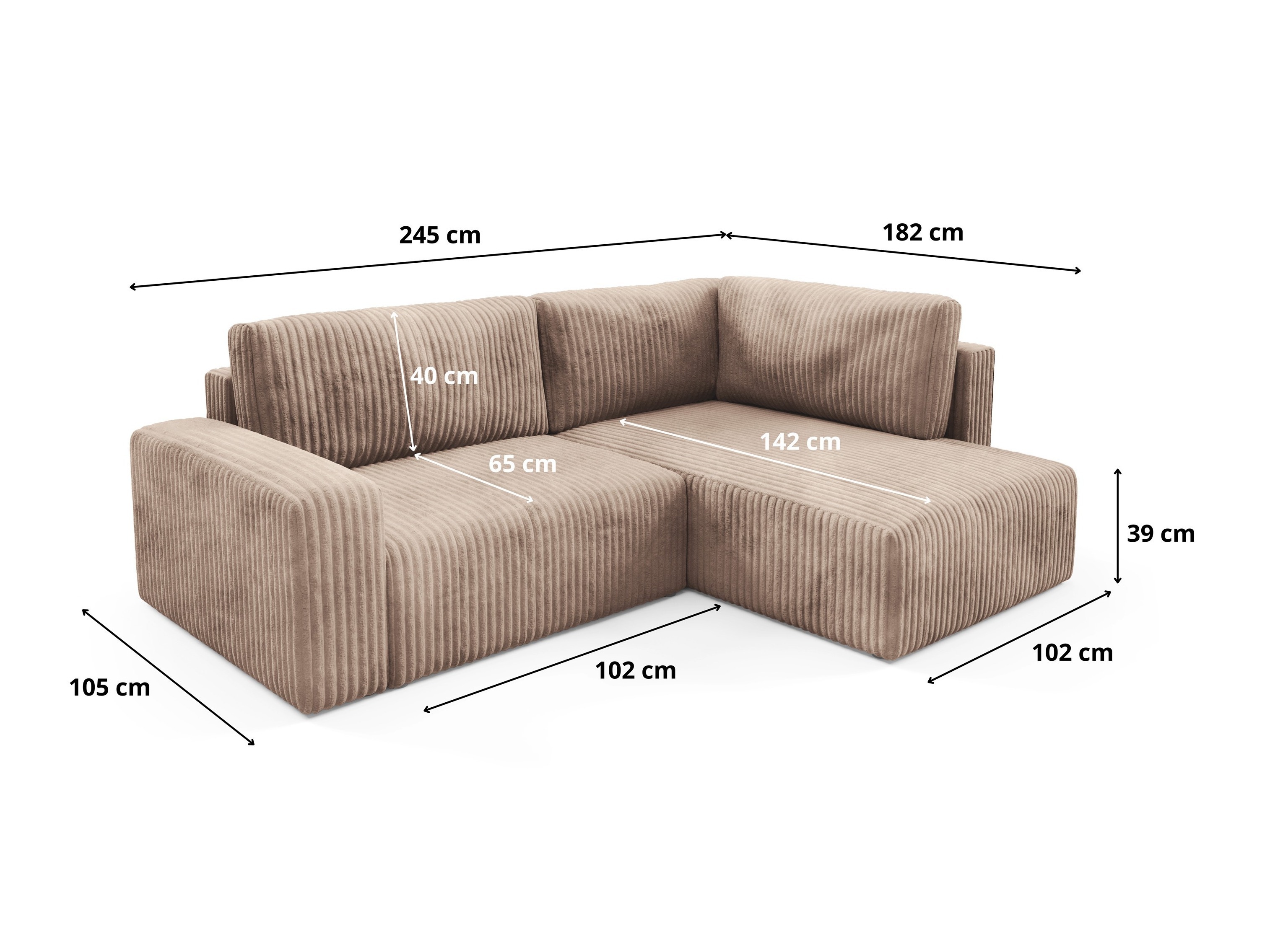 Minkštas kampas Franklin 162 (Kairinis)