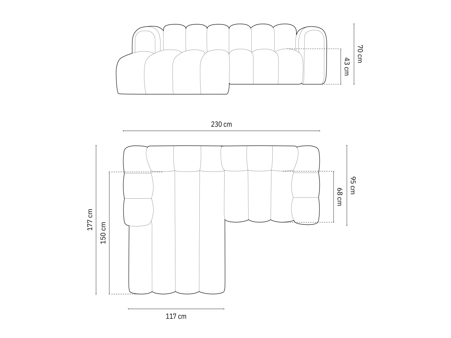 Modulinis minkštas kampas Cirleve 104 (Baloo 2073)