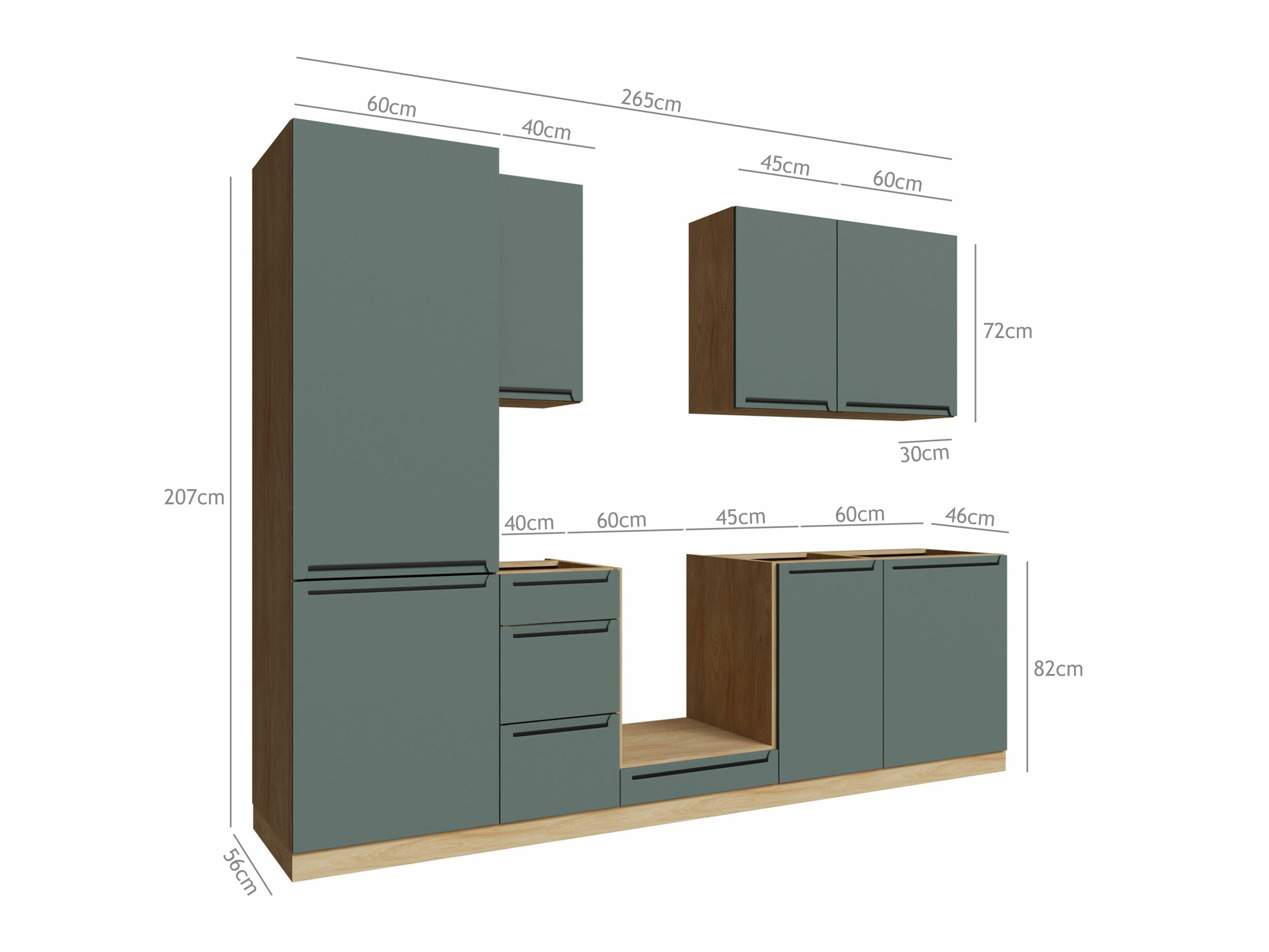 Modulinis virtuvės komplektas Riso Green 168
