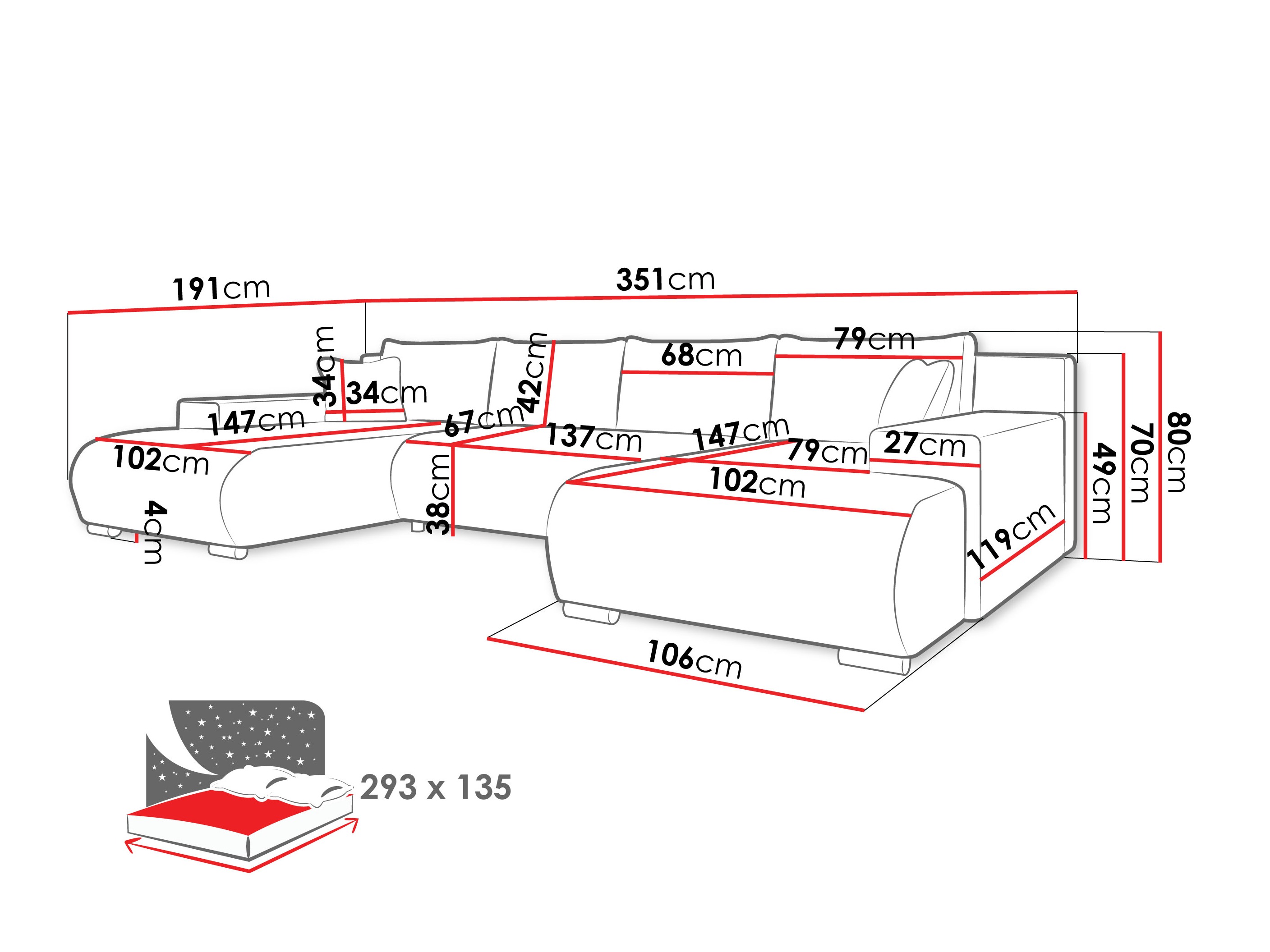Minkštas kampas Comfivo Equus (Poso 100)