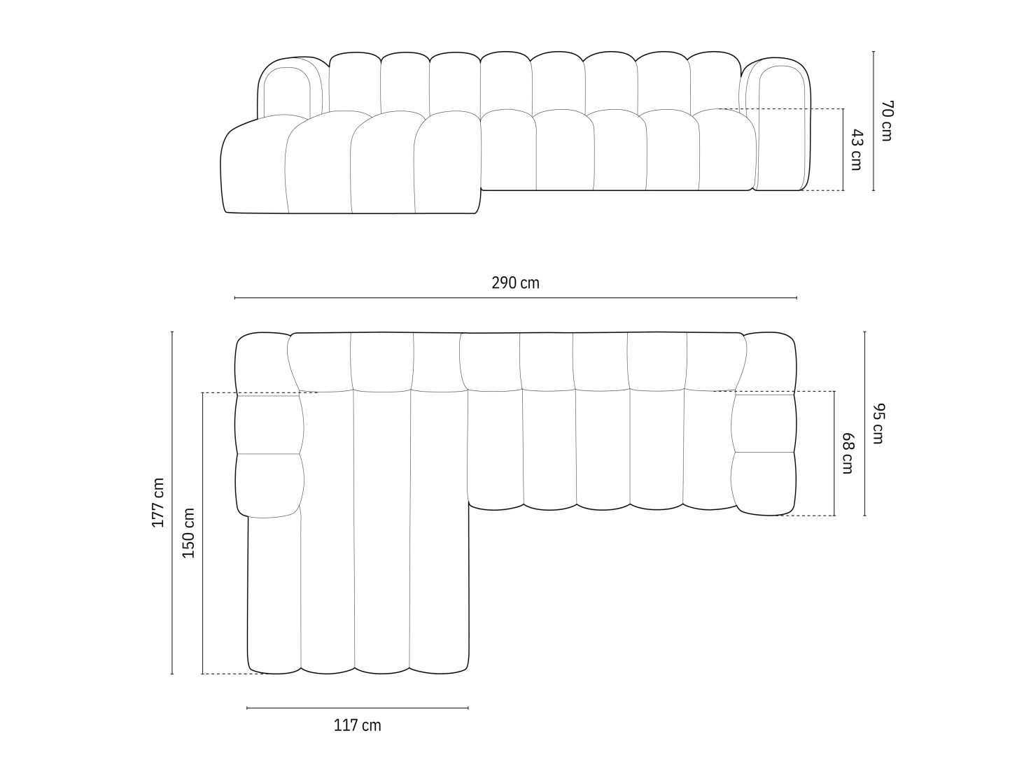Modulinis minkštas kampas Cirleve 106 (Baloo 2073)