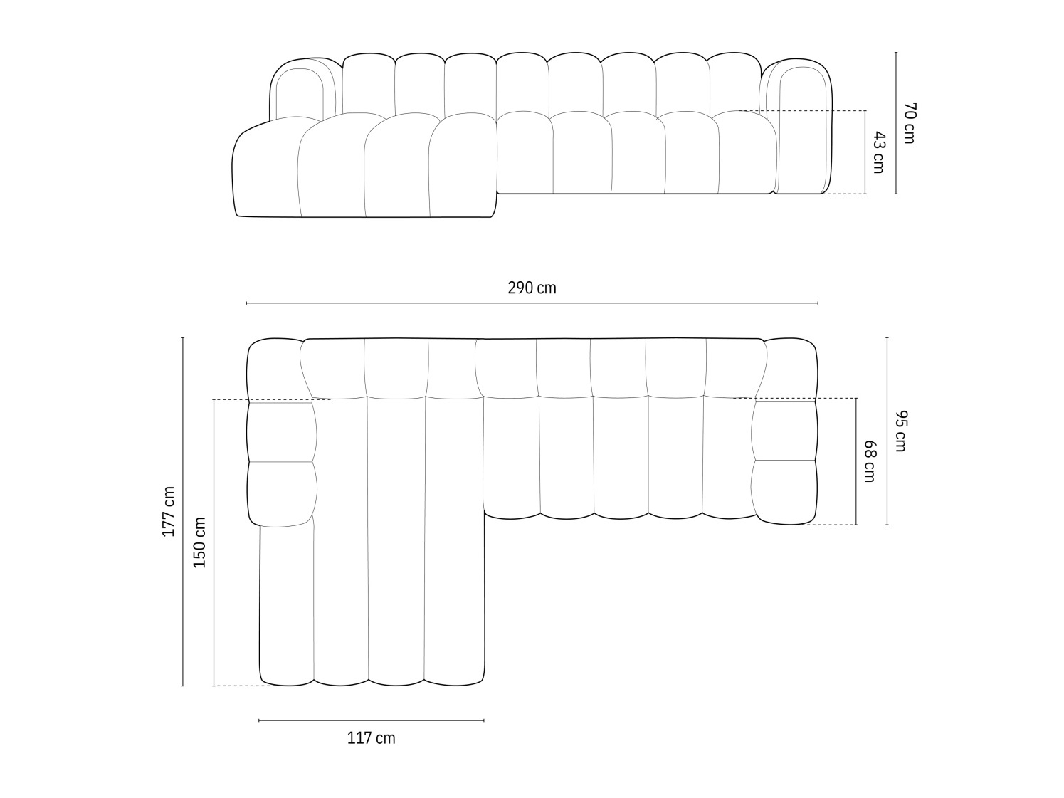 Modulinis minkštas kampas Cirleve 106 (Baloo 2074)
