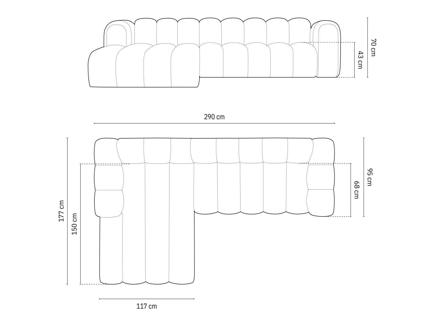 Modulinis minkštas kampas Cirleve 106 (Baloo 2082)