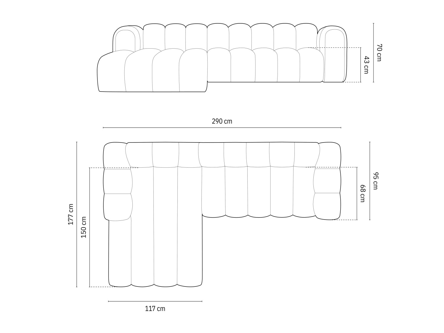 Modulinis minkštas kampas Cirleve 106 (Baloo 2085)
