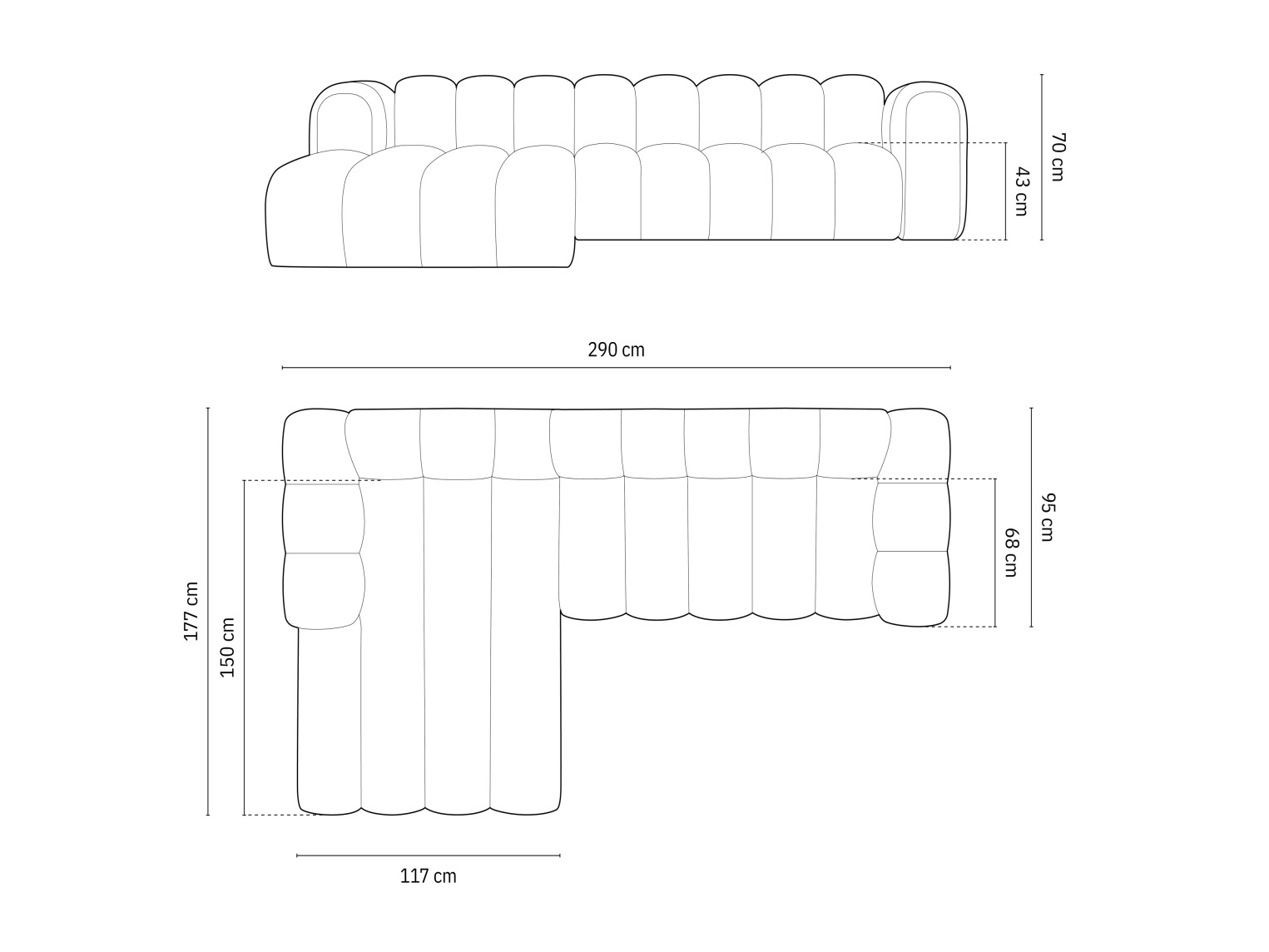 Modulinis minkštas kampas Cirleve 106 (Baloo 2088)