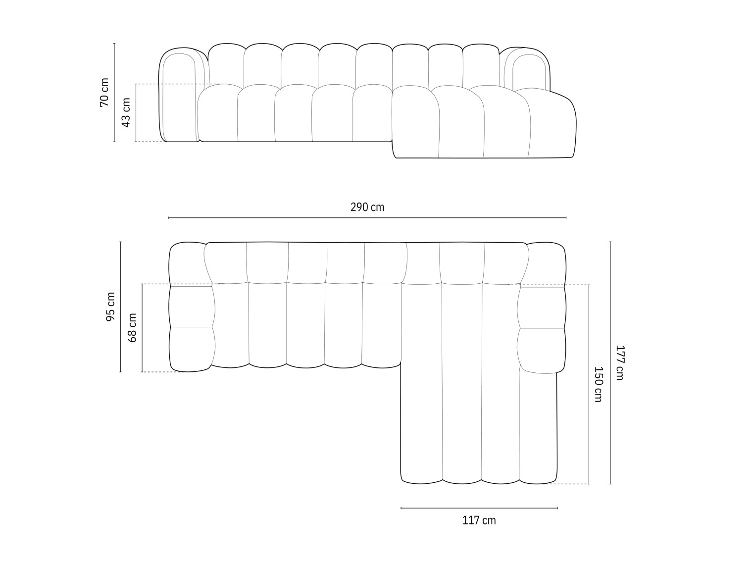 Modulinis minkštas kampas Cirleve 106 (Baloo 2088)