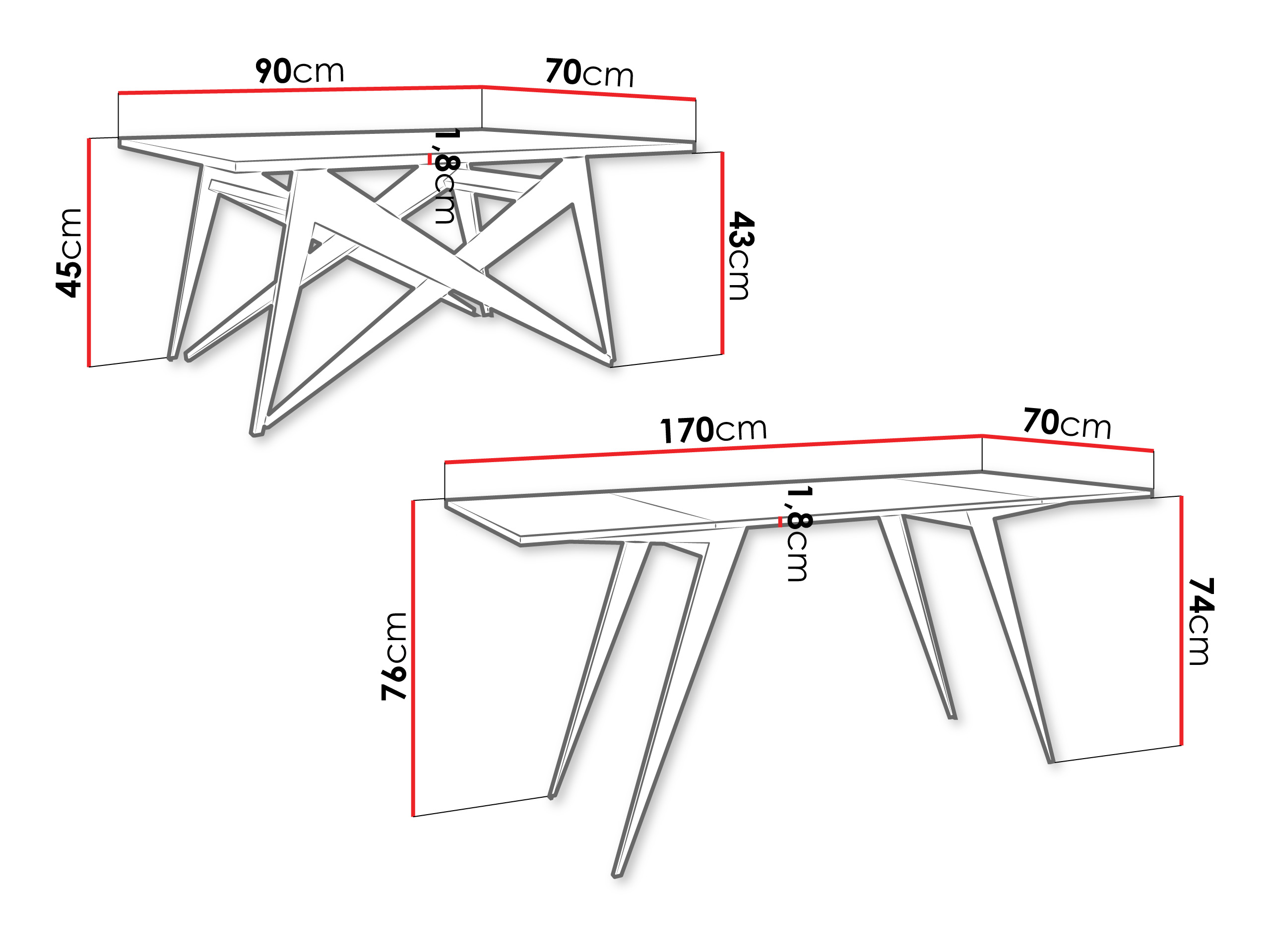 Žurnalinis staliukas transformeris Oswego 150 (Grafitas + Juoda)