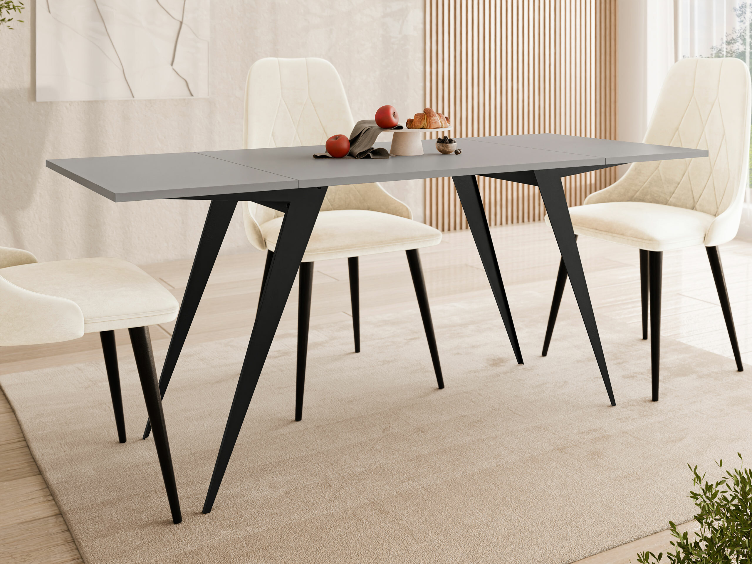 Žurnalinis staliukas transformeris Oswego 150 (Grafitas + Juoda)