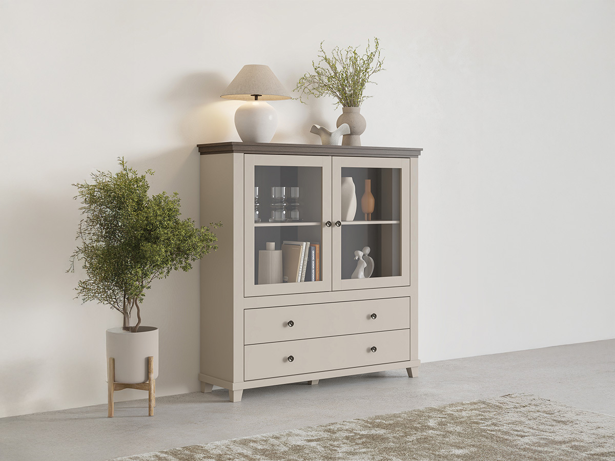 Komoda Tolnue 105 (Šviesi smėlinė + Ąžuolas)