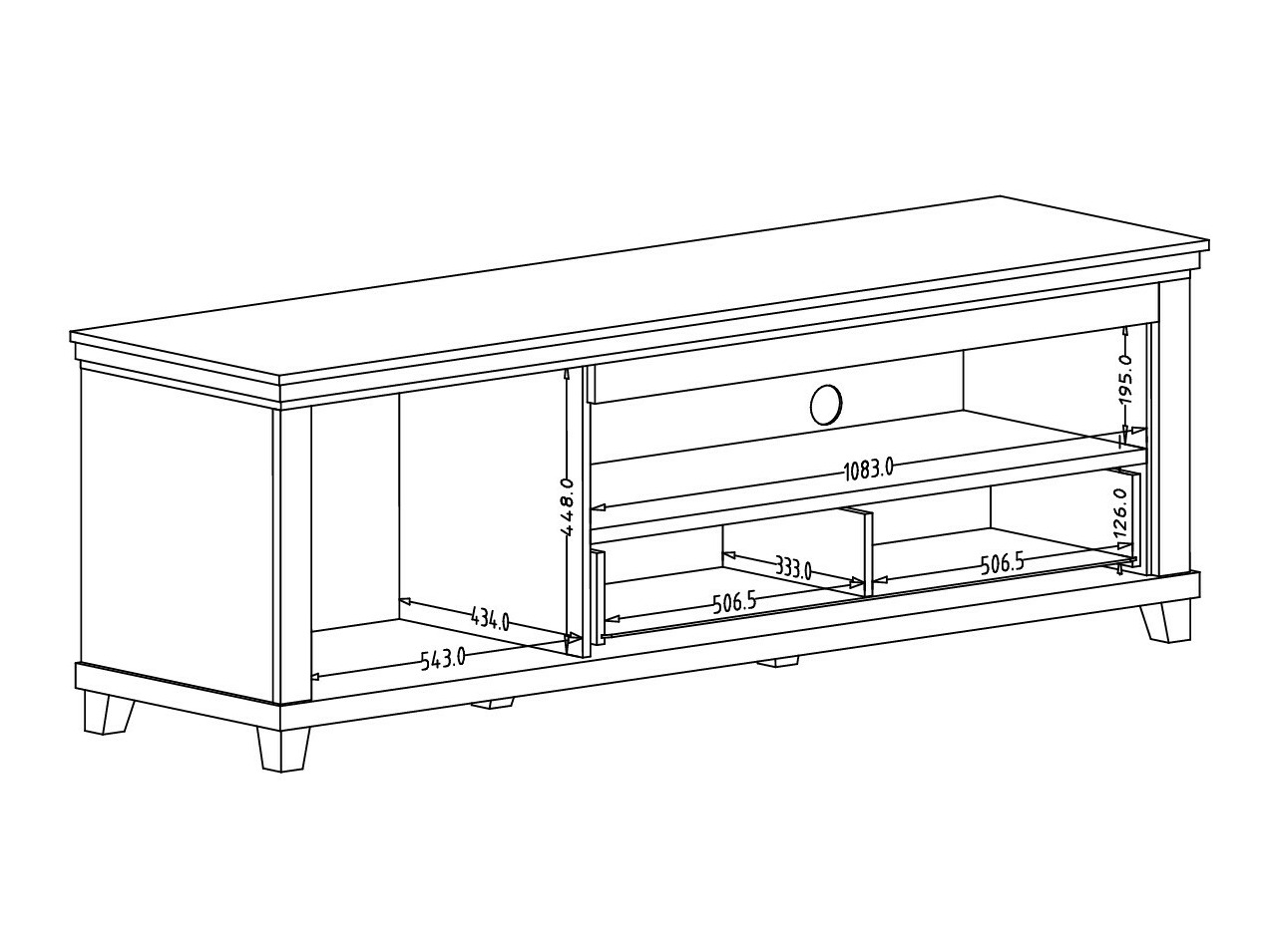 TV staliukas Tolnue 104 (Šviesi smėlinė + Ąžuolas)