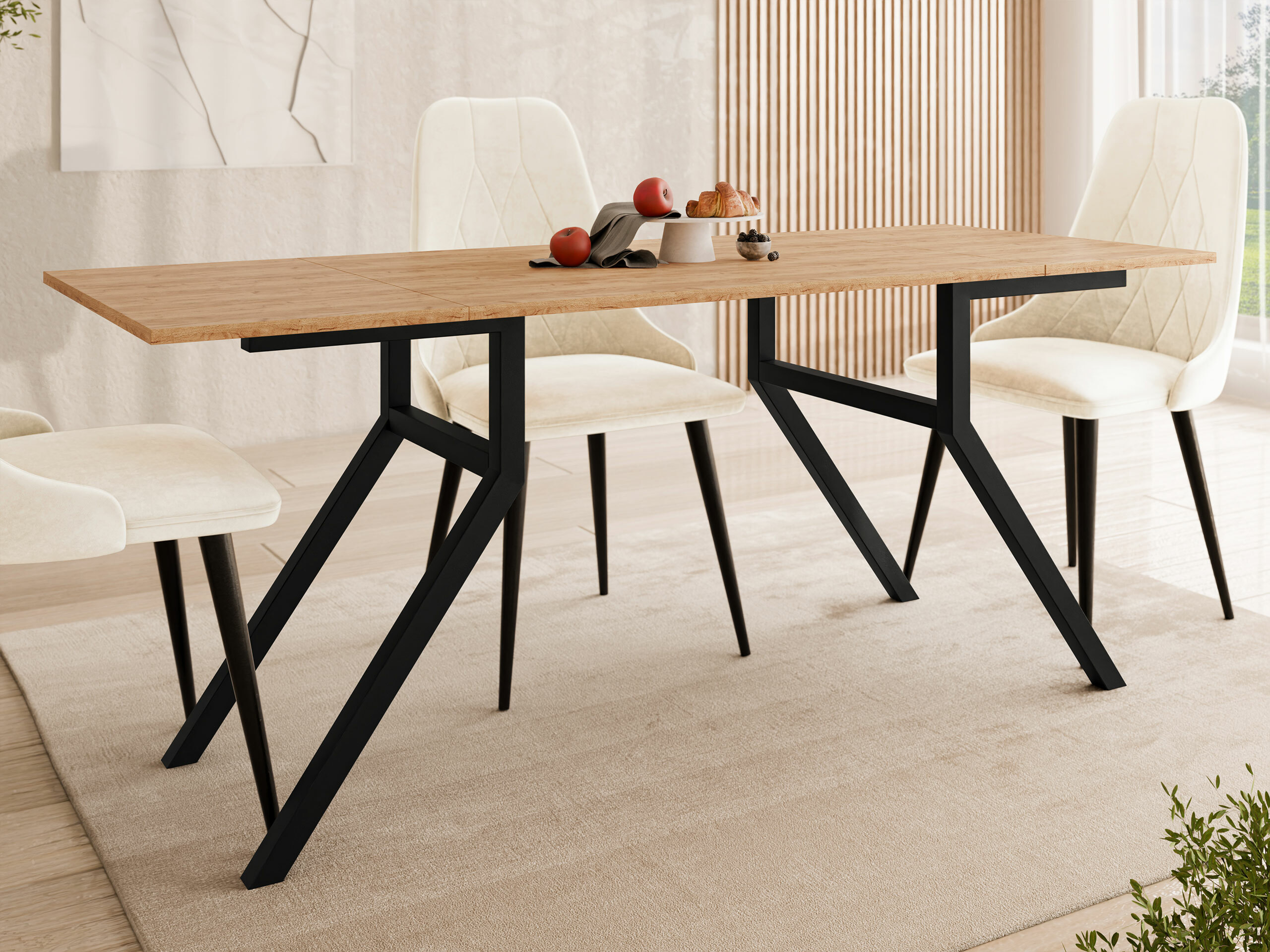 Žurnalinis staliukas transformeris Oswego 151 (Craft auksinis ąžuolas + Juoda)