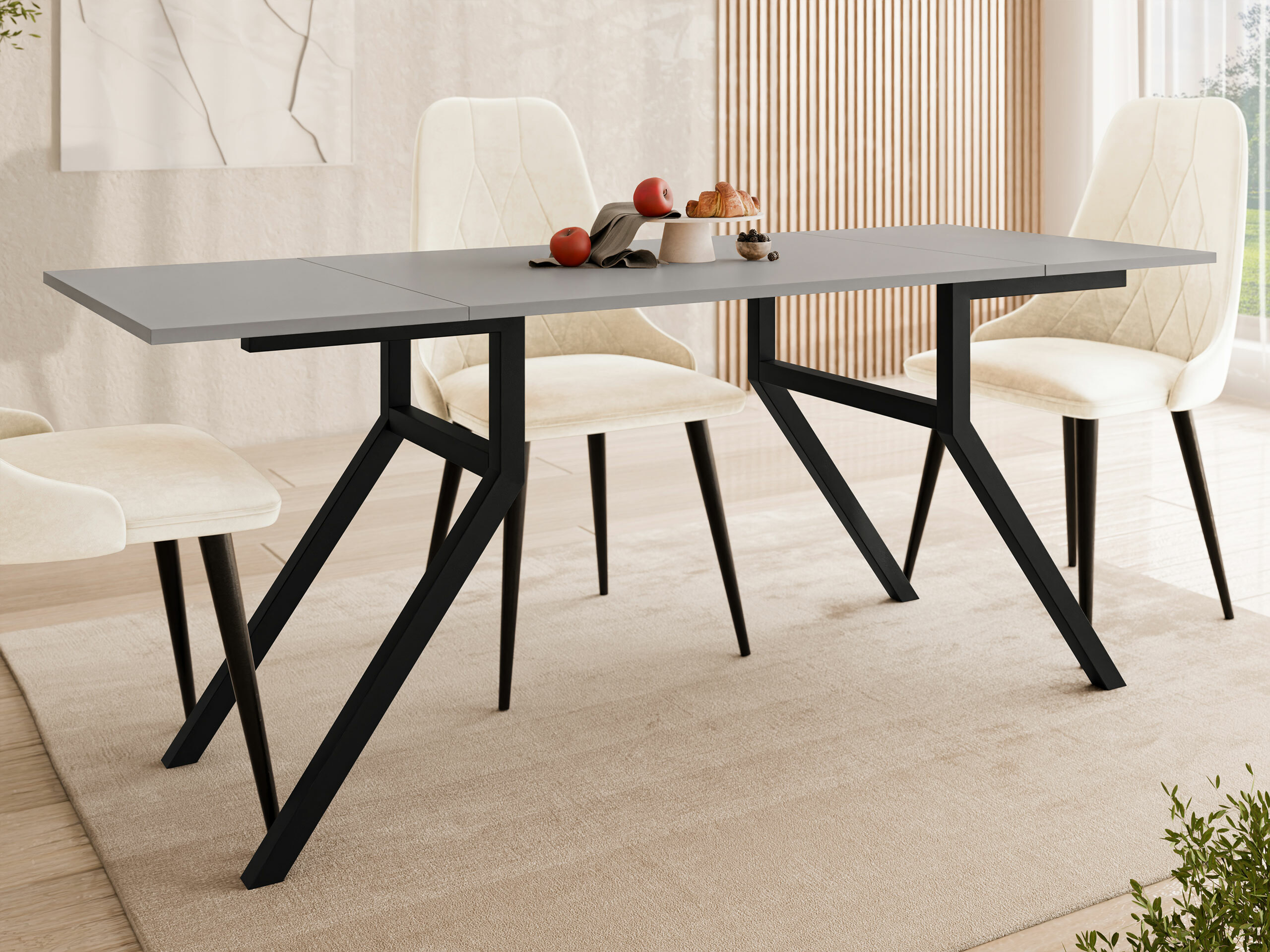 Žurnalinis staliukas transformeris Oswego 151 (Grafitas + Juoda)