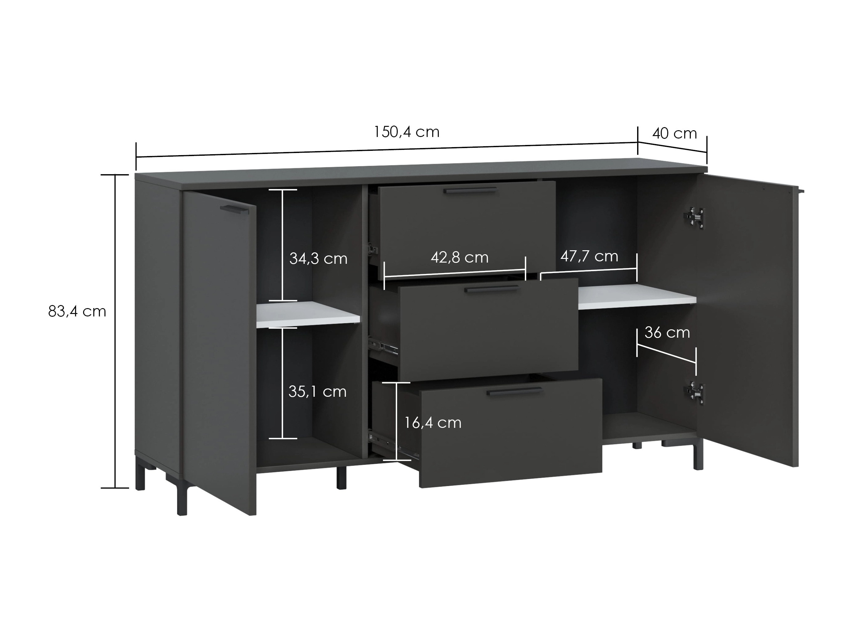 Komoda Salnola 101 (Pilka)