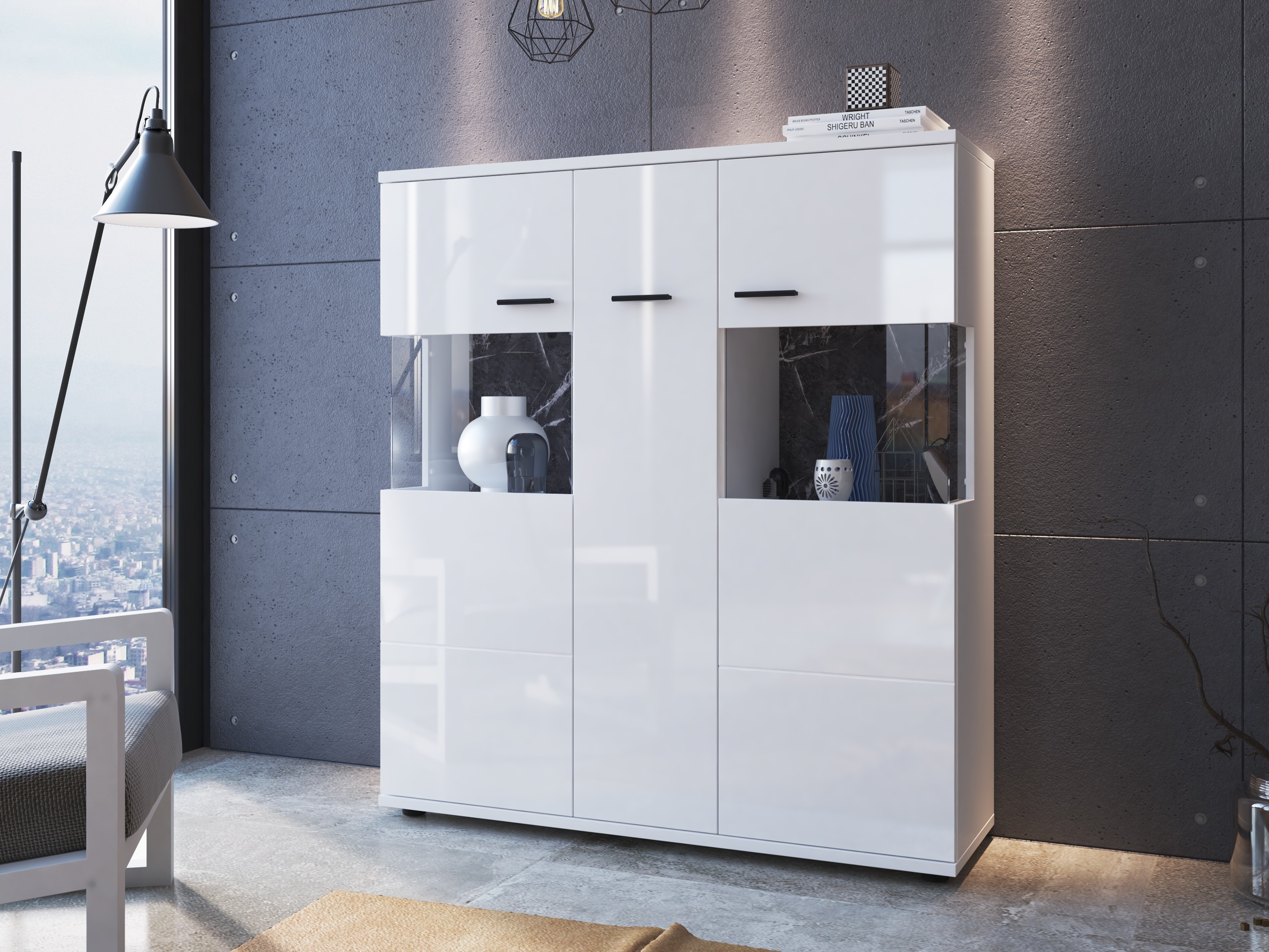 Lentyna Ontario 169 (Blizgi balta + Balta)