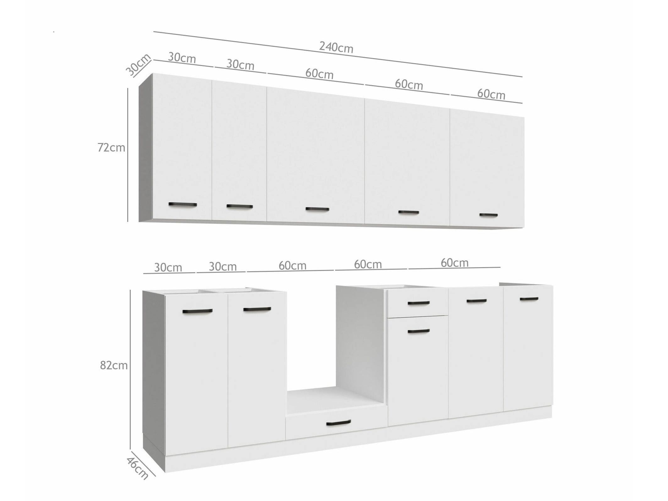 Modulinis virtuvės komplektas Top White 169