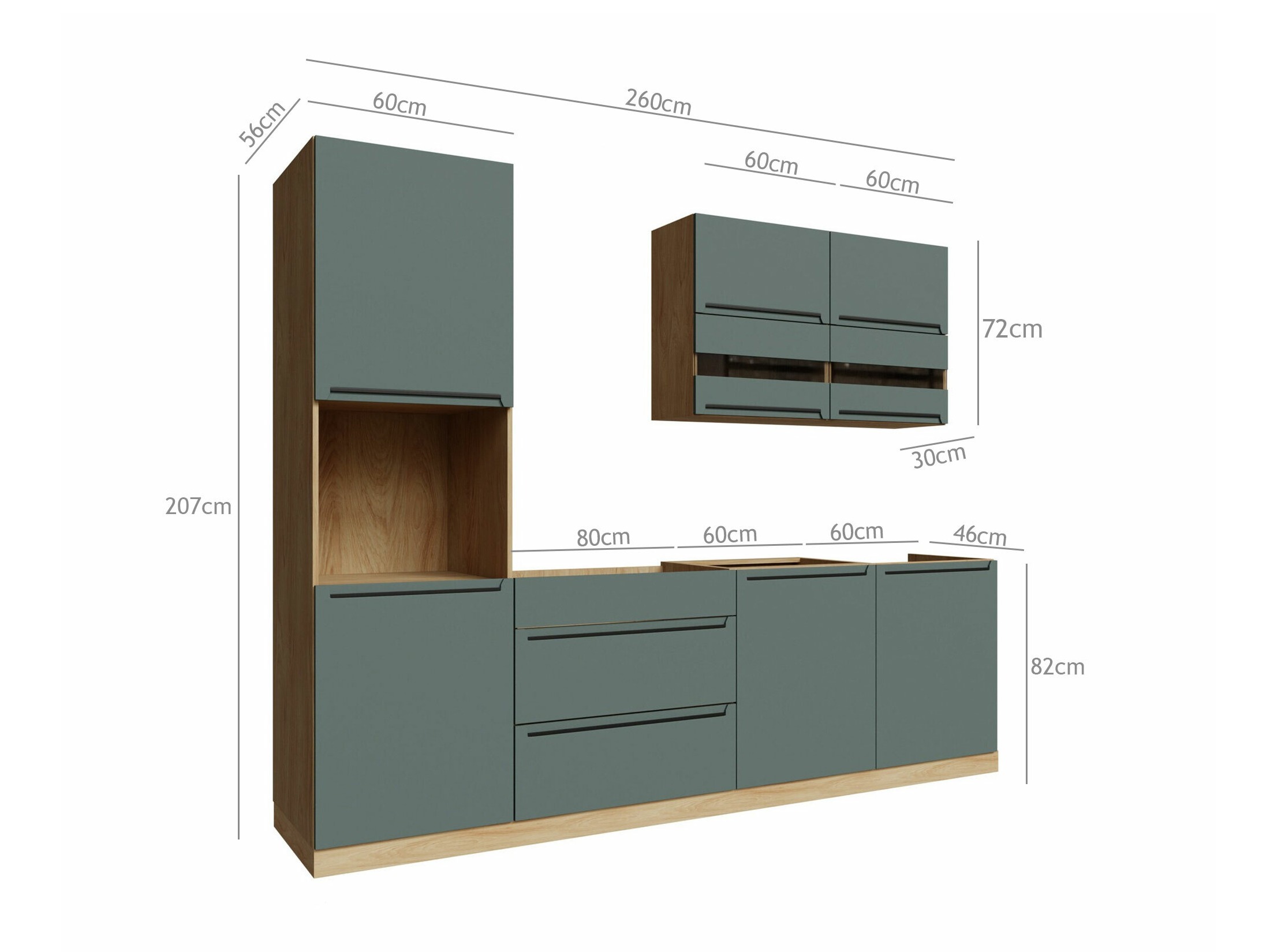 Modulinis virtuvės komplektas Riso Green 170