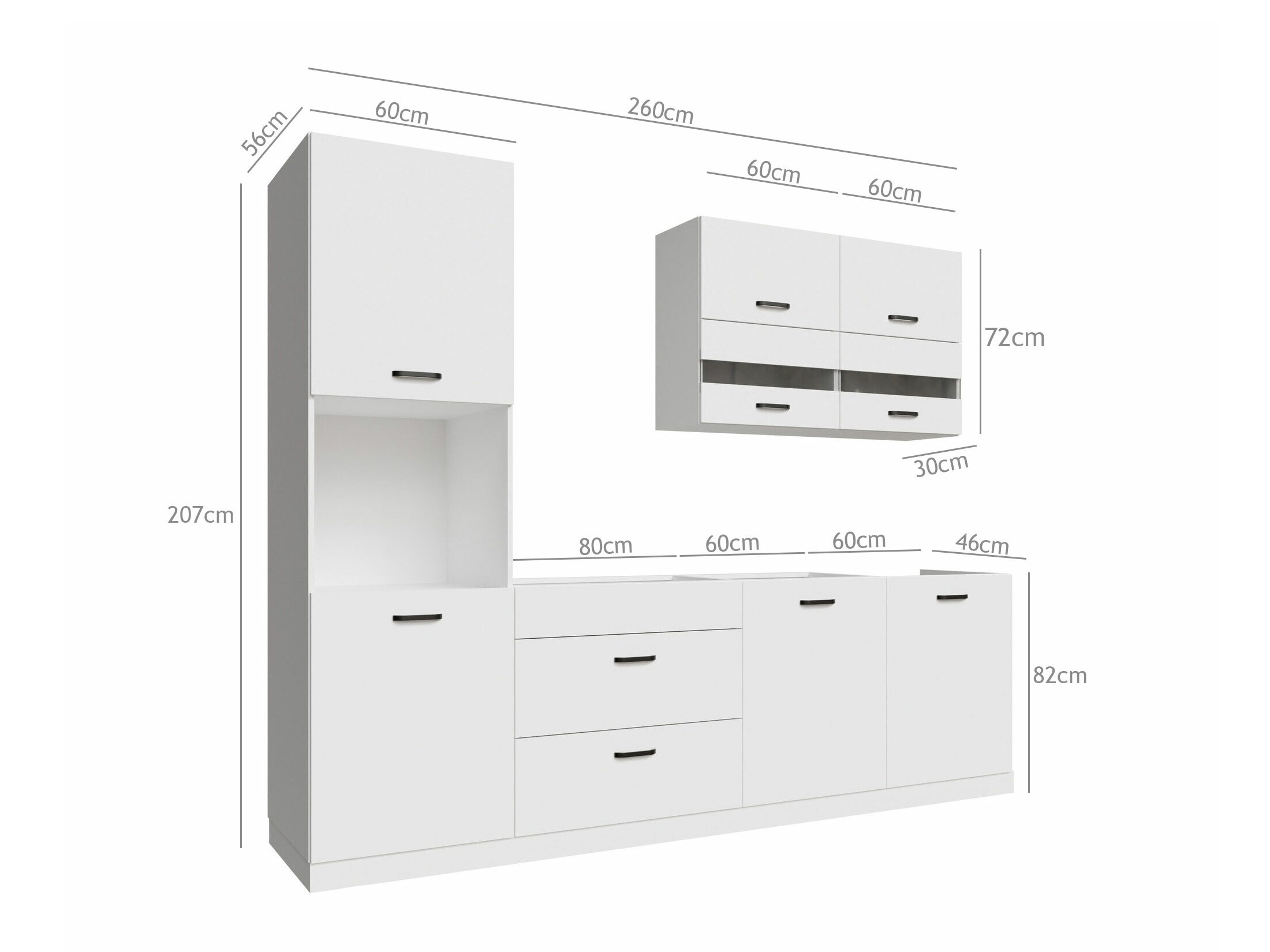 Modulinis virtuvės komplektas Top White 170