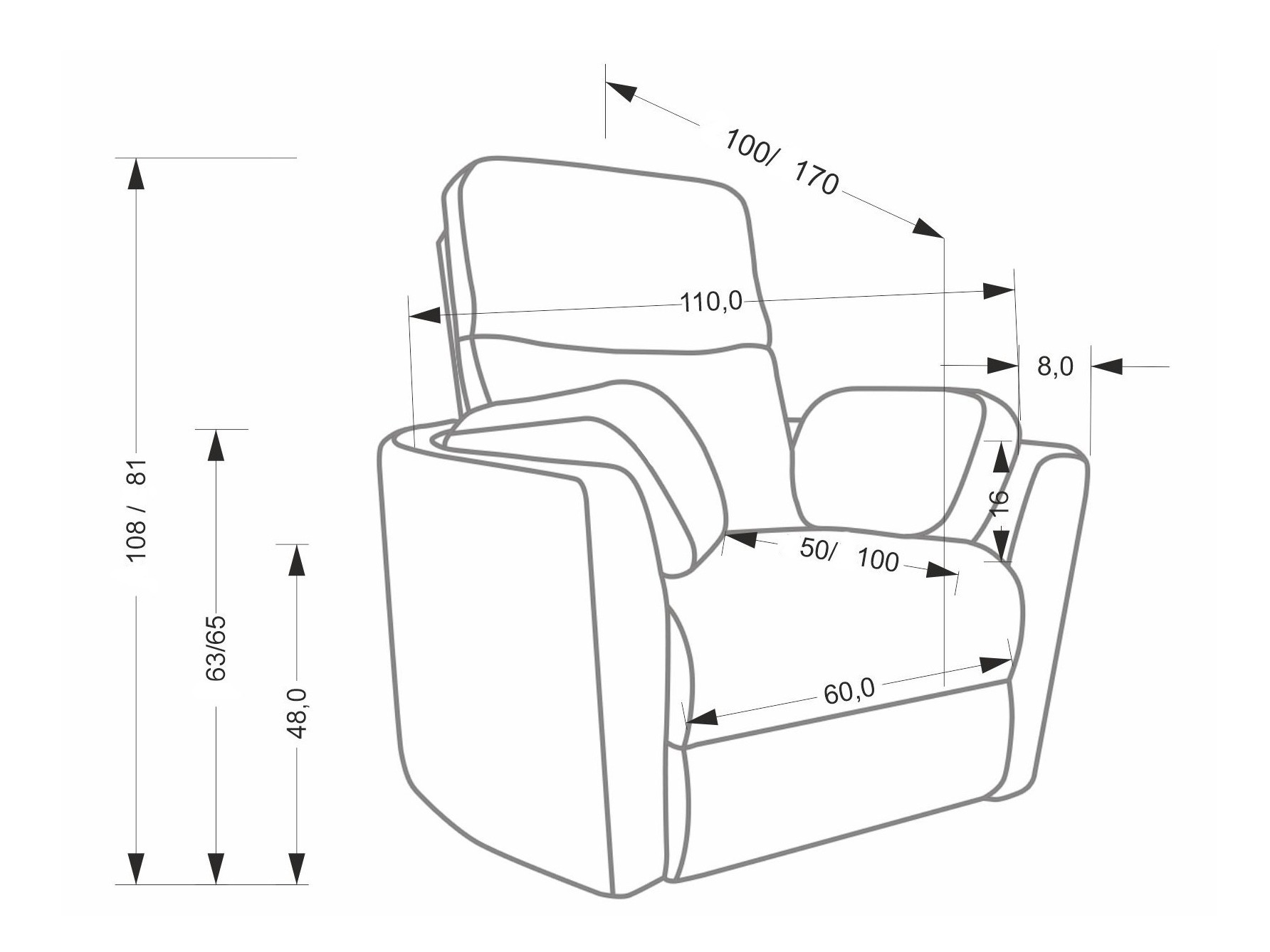 Fotelis reglaineris Houston 2079 (Šviesi mėtinė)