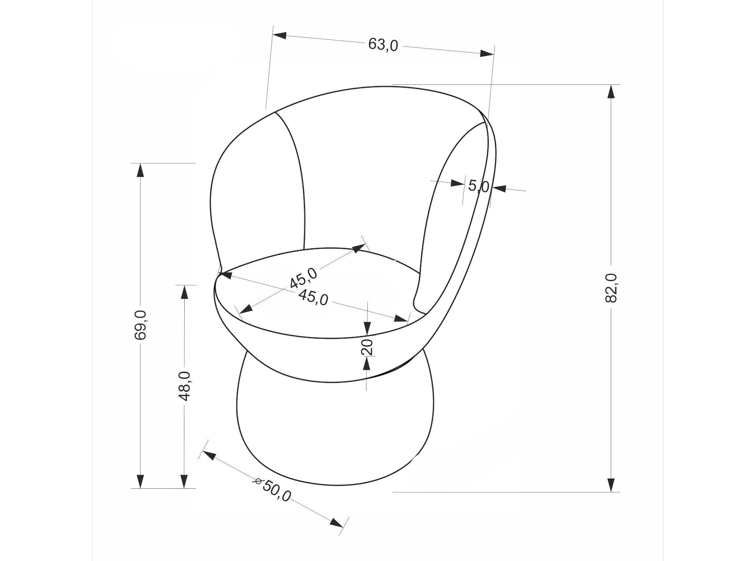 Kėdė Houston 2082 (Pilka)