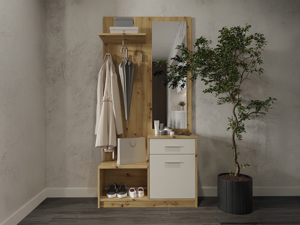 Prieškambario komplektas Houston 2084 (Artisan ąžuolas + Kašmyras)