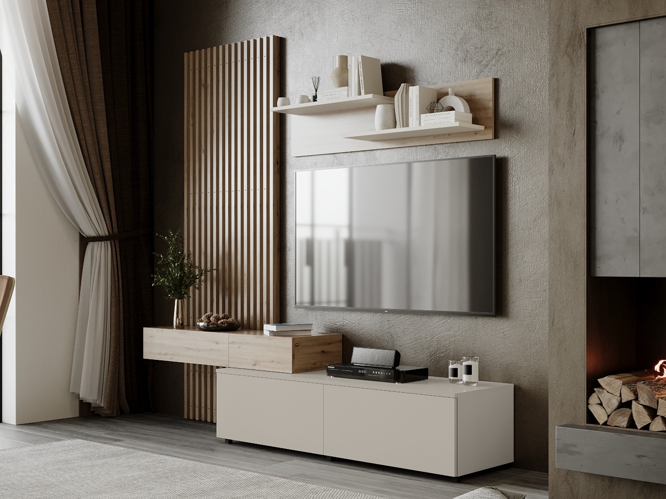 Svetainės komplektas Houston 2086 (Artisan ąžuolas + Kašmyras)