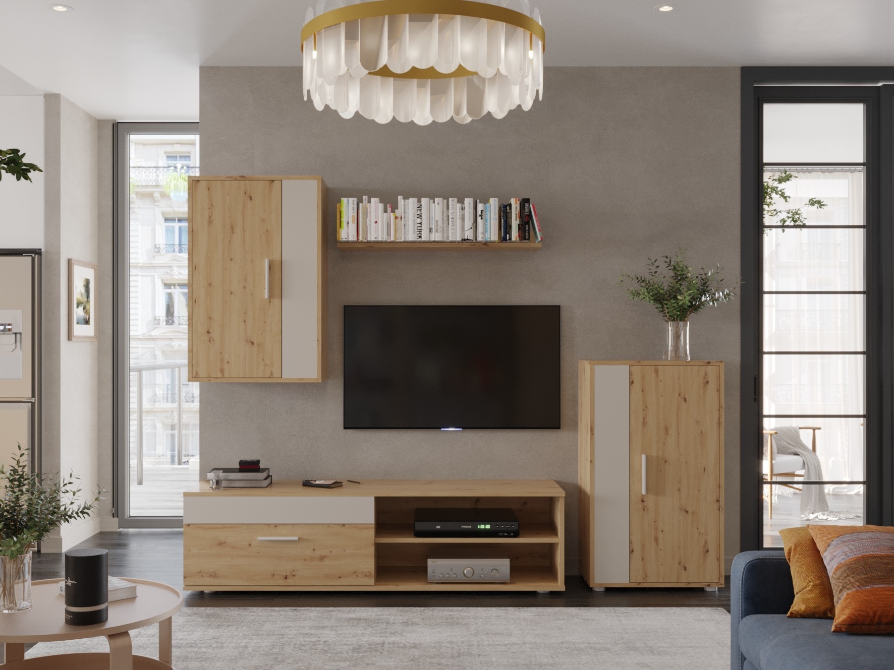 Svetainės komplektas Houston 2087 (Artisan ąžuolas + Kašmyras)