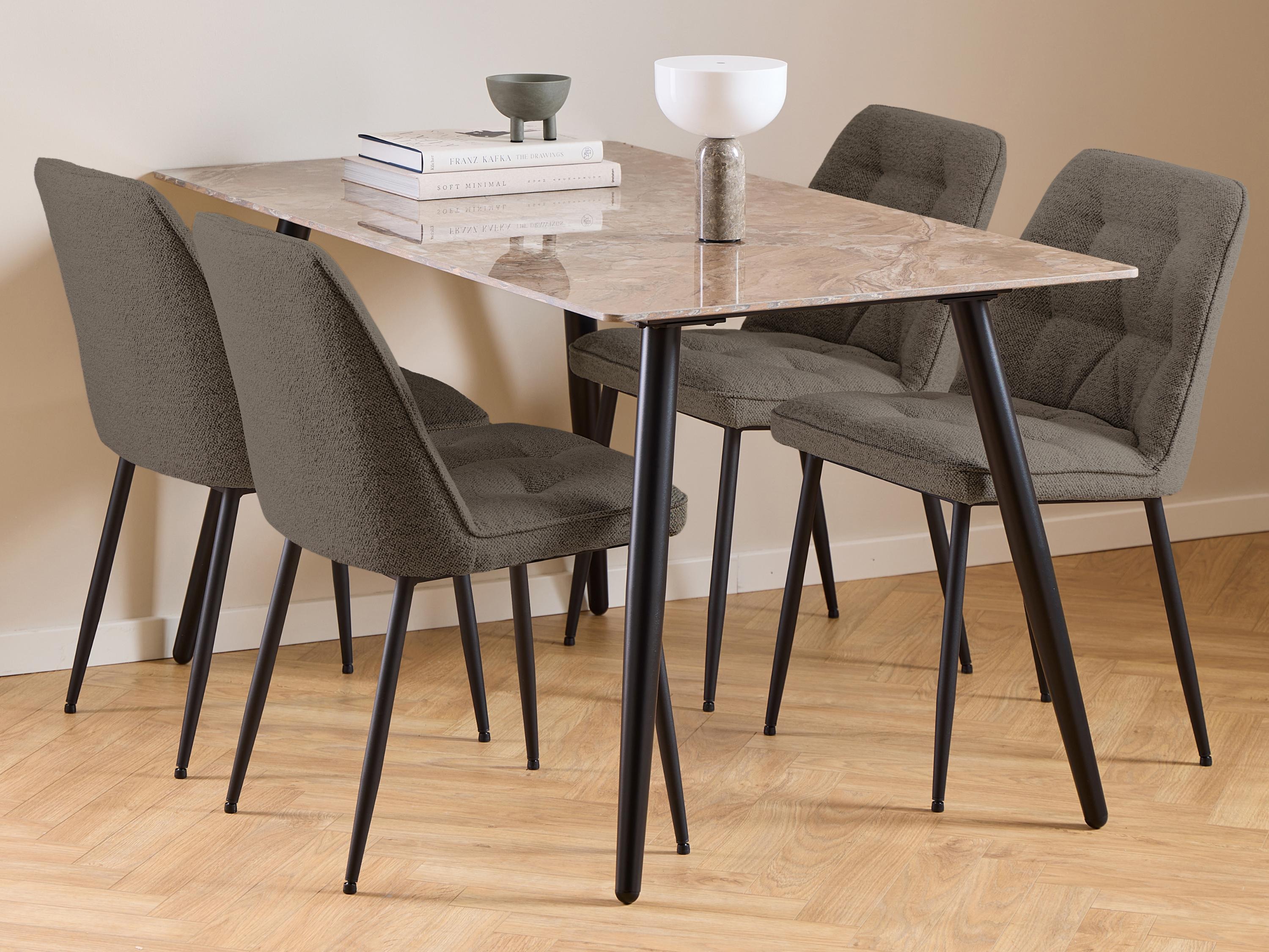 Valgomojo komplektas Norsica 1012 (Taupe + Juoda)