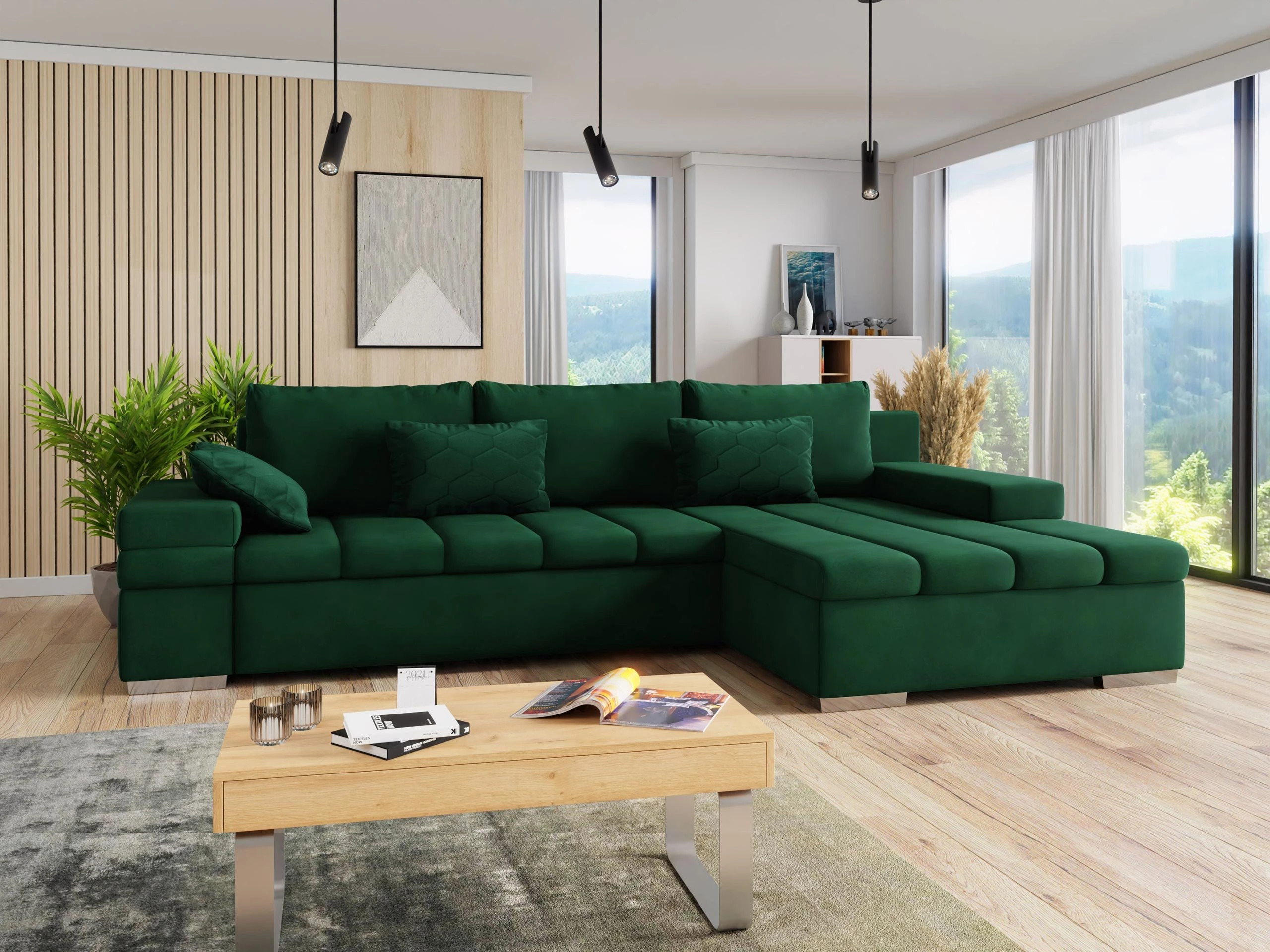Minkštas kampas Comfivo Olivetum II (Uttario Velvet 2951 + Magic Velvet Pik 2225)