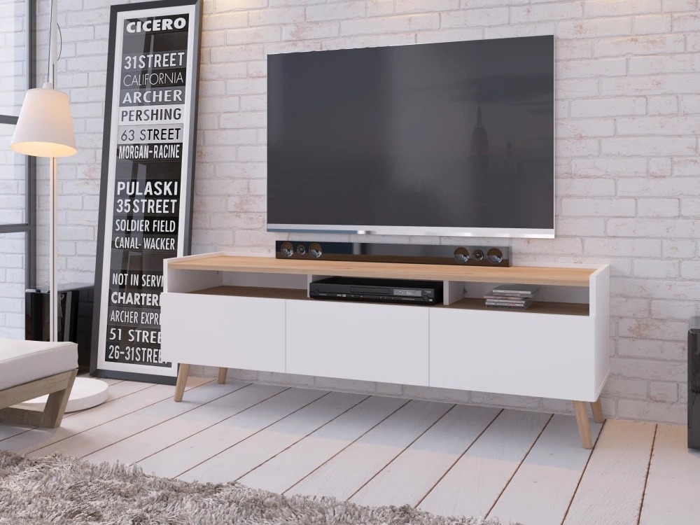 TV staliukas Monmelo 100 (Balta)