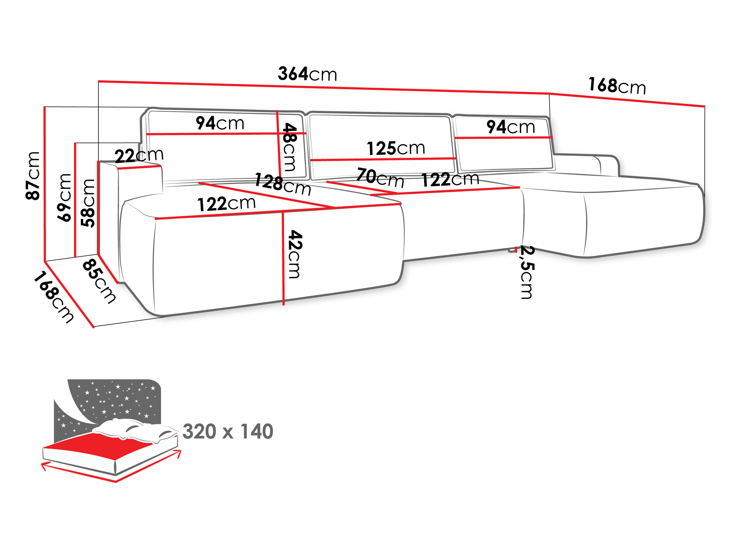 Minkštas kampas Bountiful 106 (Velo 623)