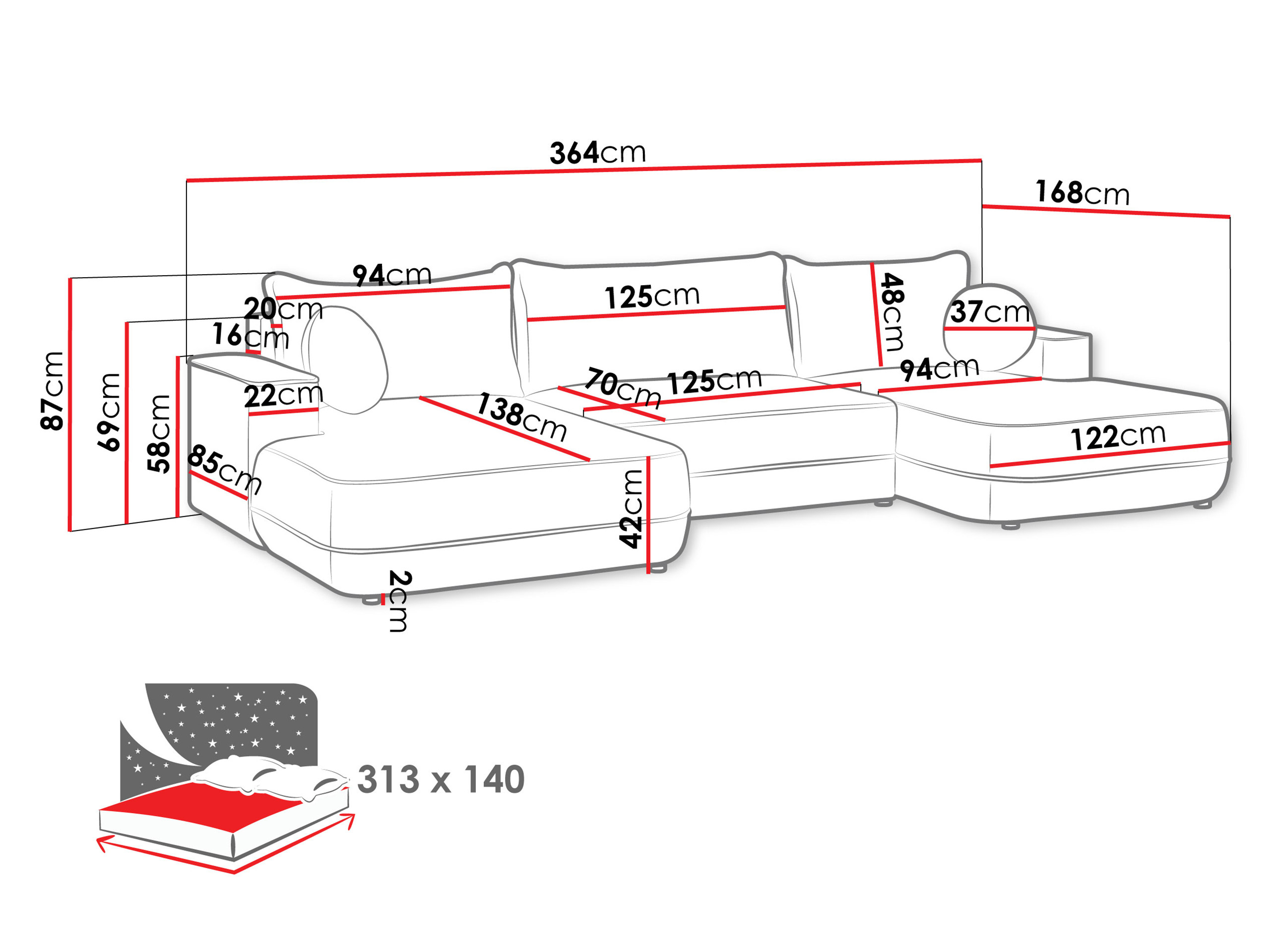 Minkštas kampas Magal (Velo 621)