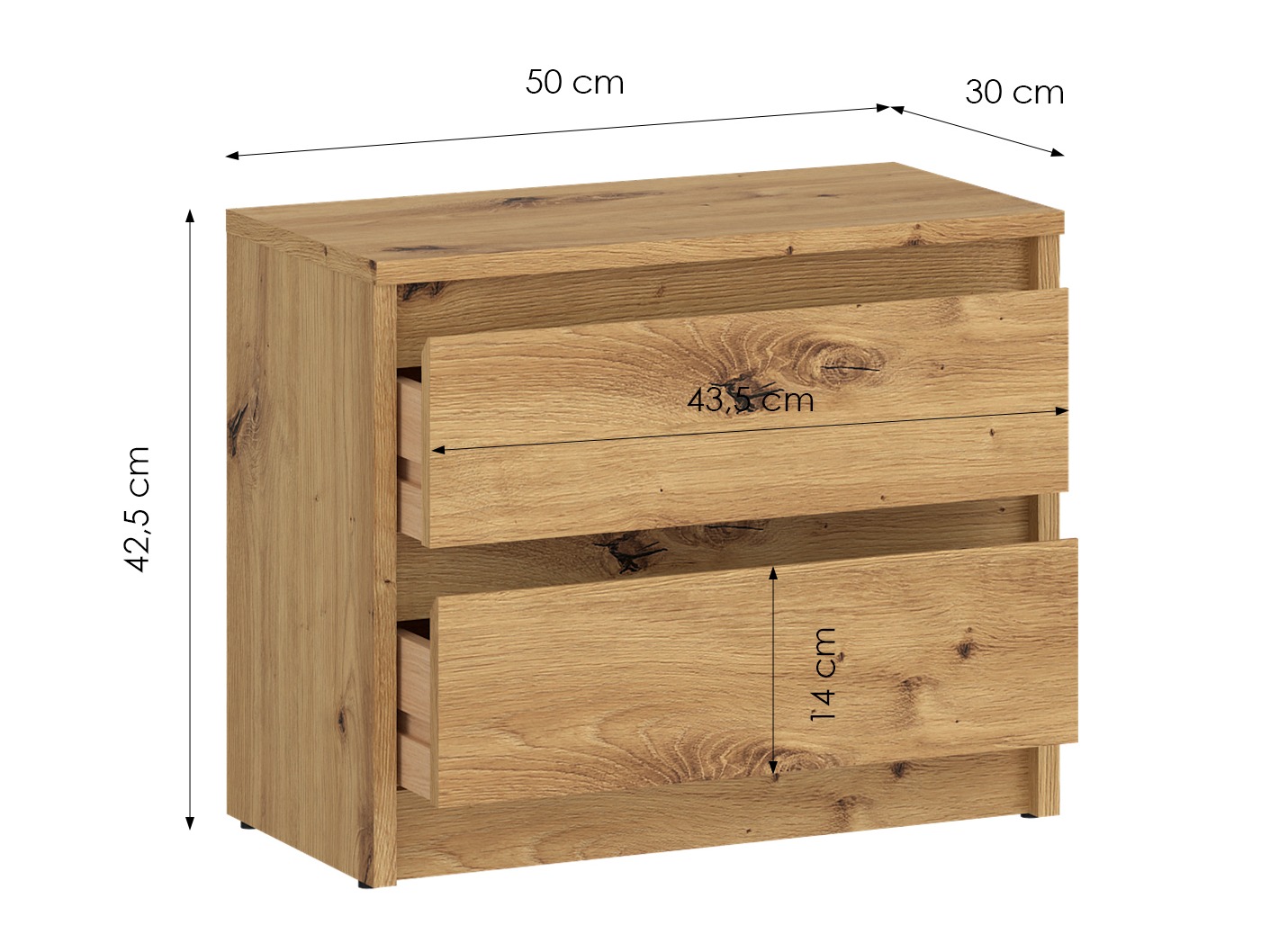 Naktinis staliukas Ontario 197 (Artisan ąžuolas)