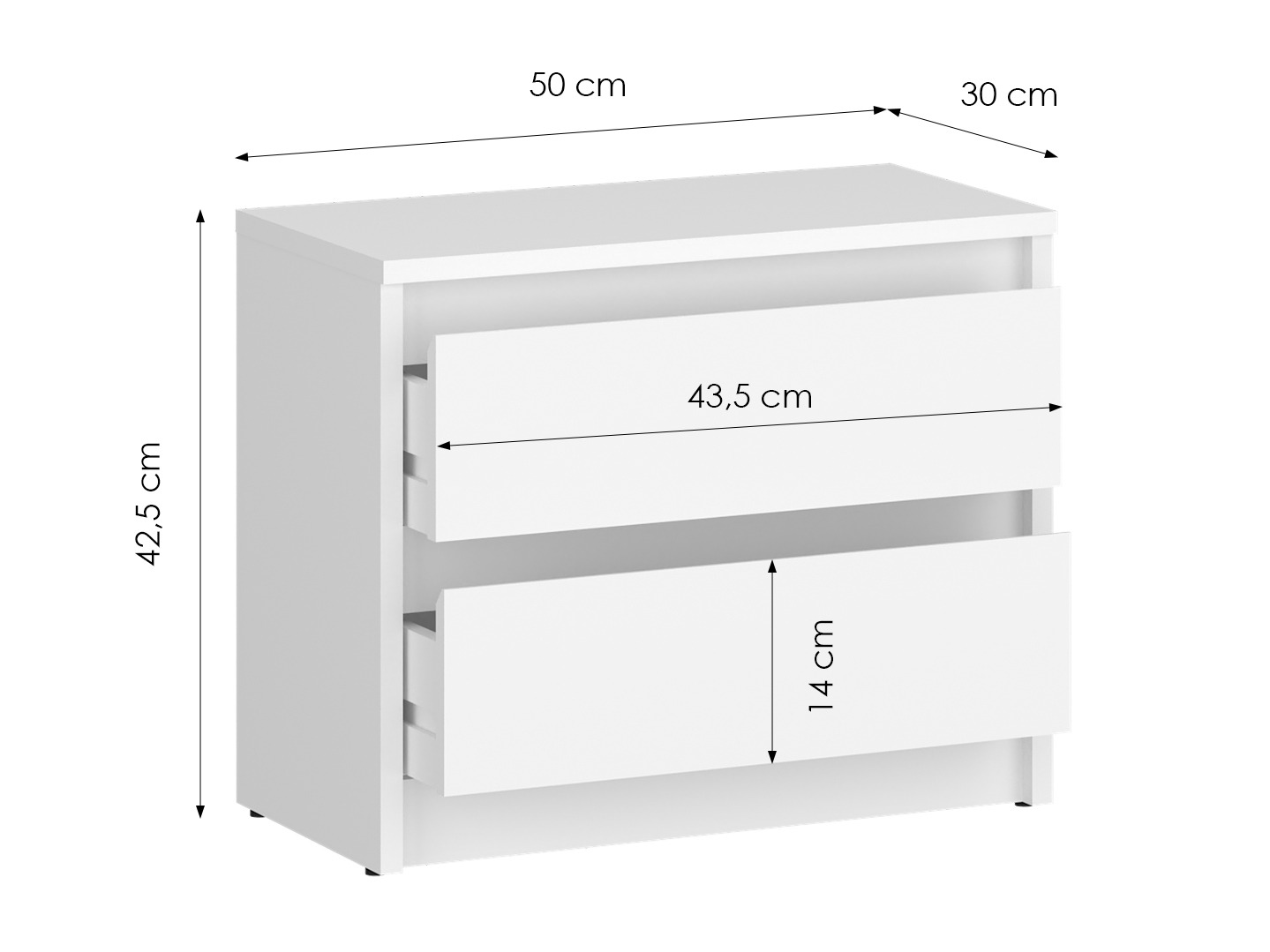 Naktinis staliukas Ontario 197 (Balta)