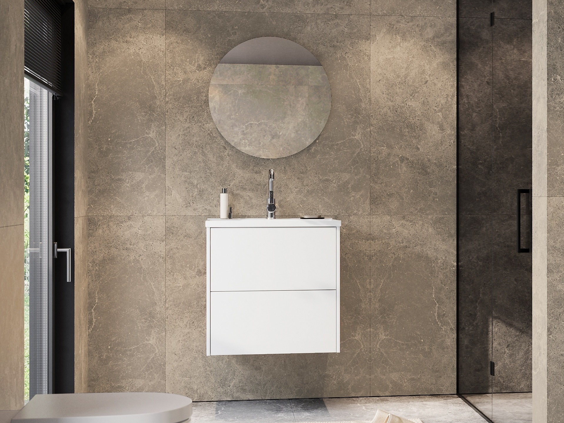 Pakabinama vonios spintelė praustuvui Sacramento 522 (Balta)