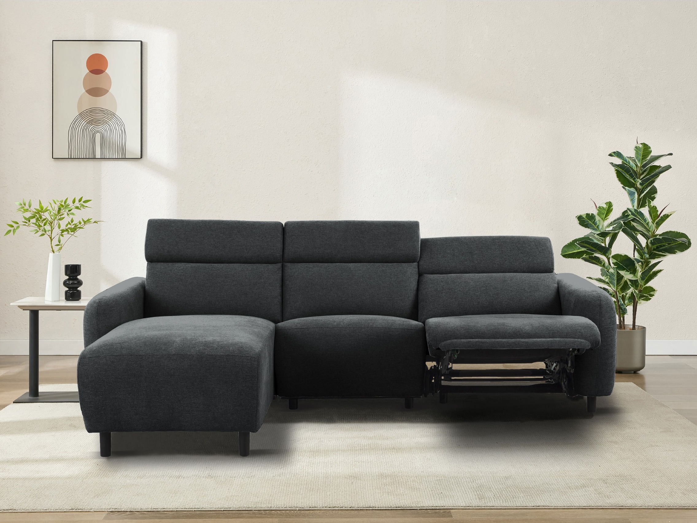 Minkštas kampas reglaineris Denton 1509 (Tamsi pilka)