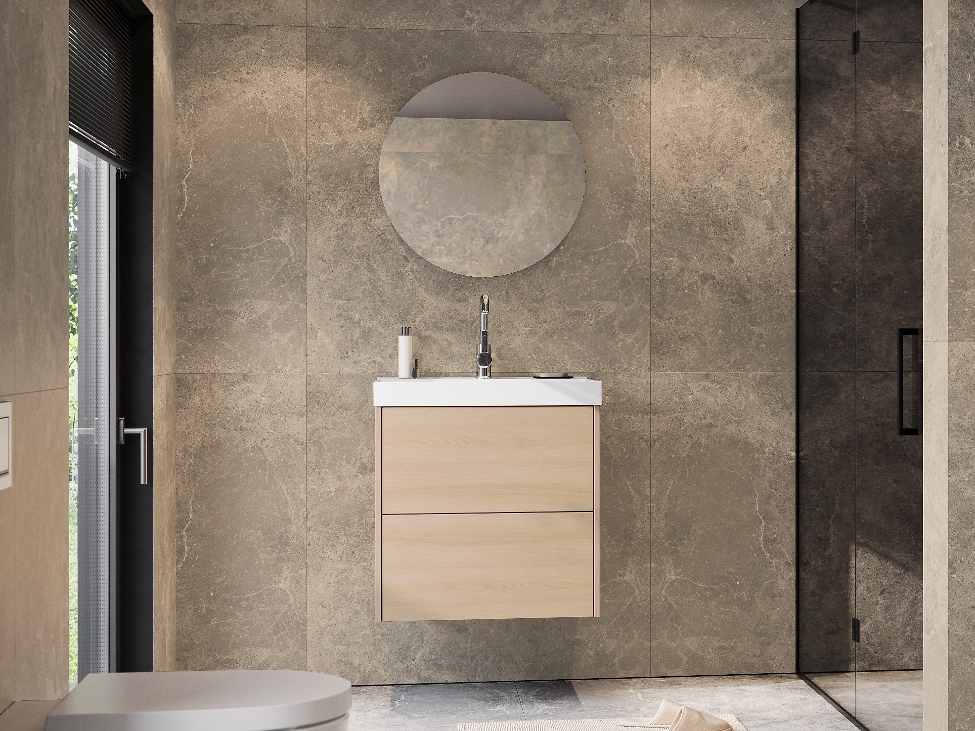 Pakabinama vonios spintelė praustuvui Sacramento 524 (Ąžuolas)