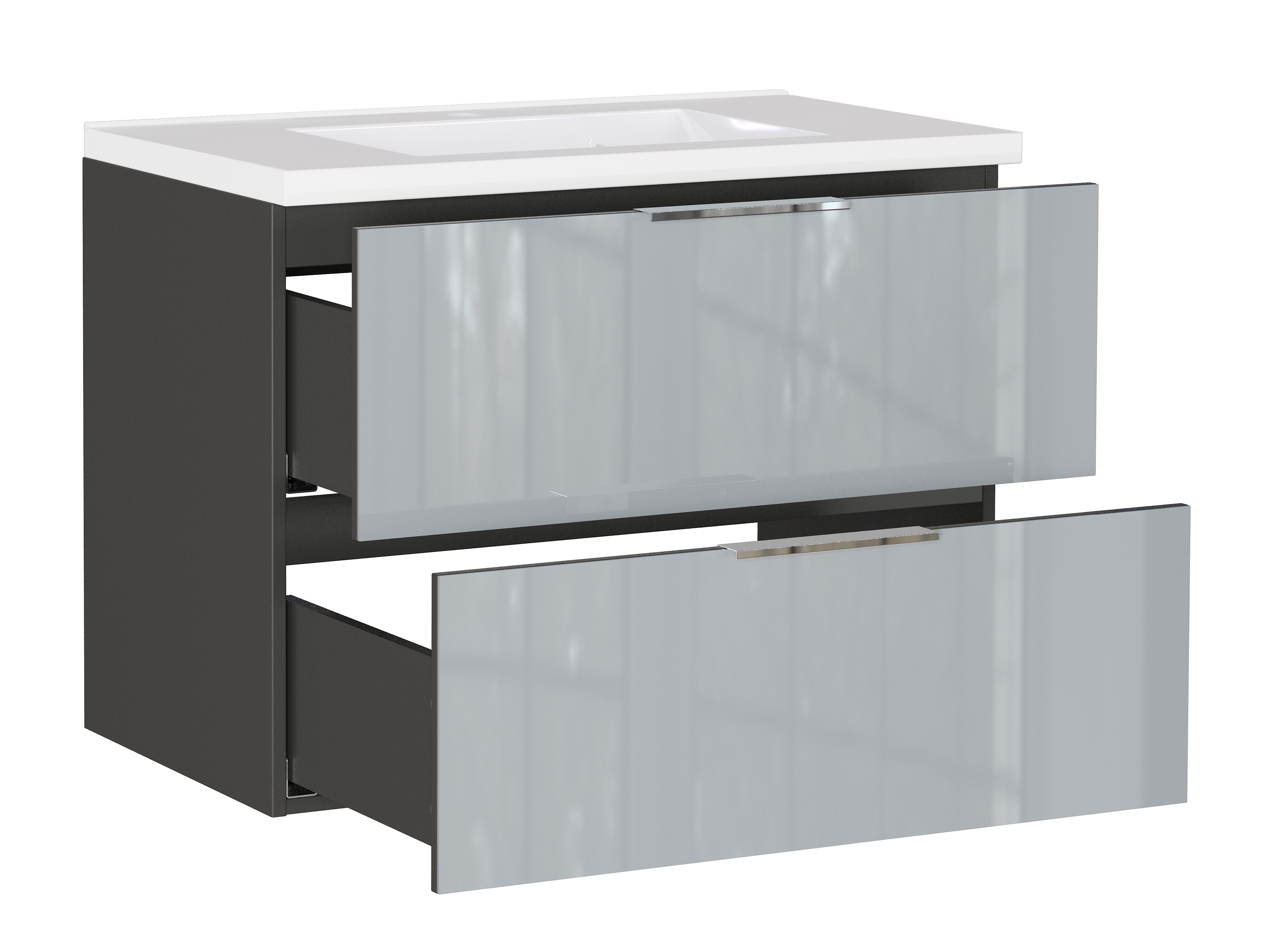 Pakabinama vonios spintelė praustuvui Sacramento 526 (Blizgi pilka)