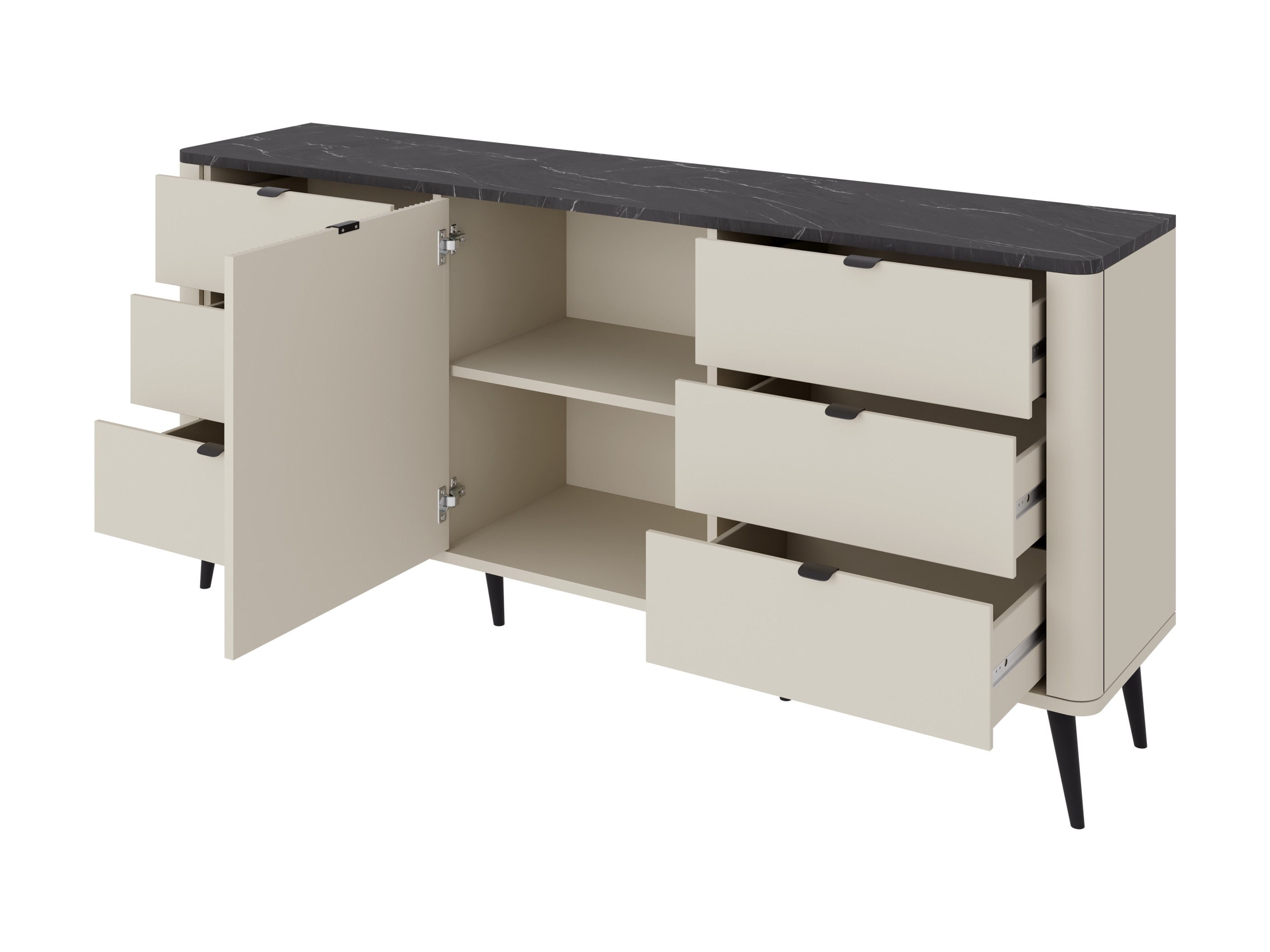 Svetainės komplektas Lufela 122 (Kašmyras + Pilkas marmuras)