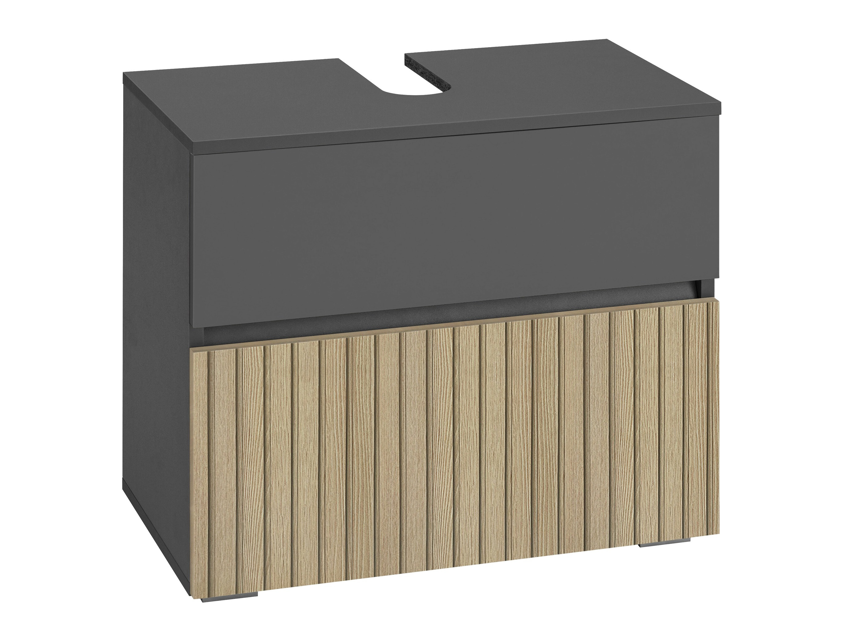 Pastatoma vonios spintelė praustuvui Soncamu 110 (Antracitas + Šviesus ąžuolas)