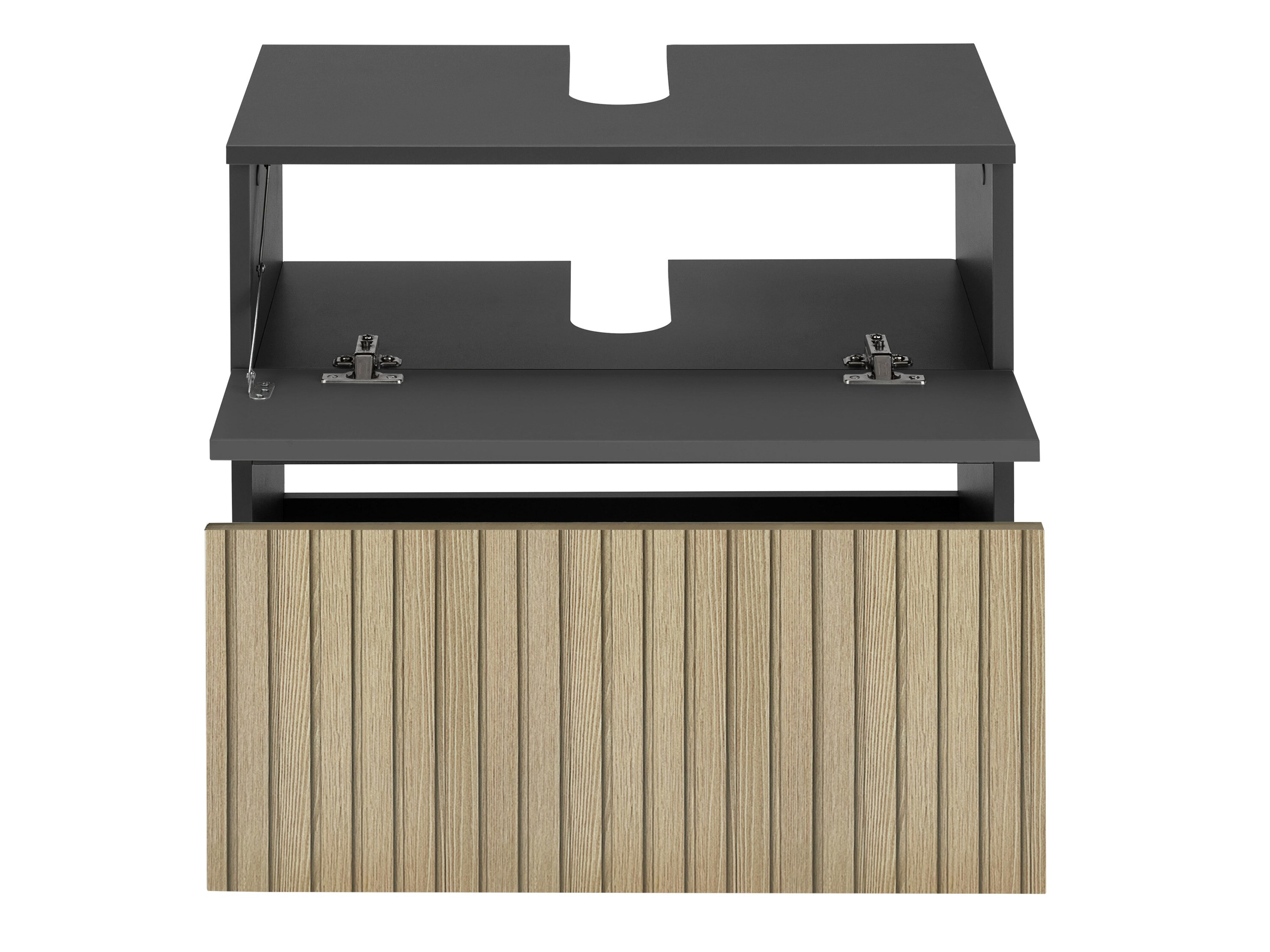 Pastatoma vonios spintelė praustuvui Soncamu 110 (Antracitas + Šviesus ąžuolas)