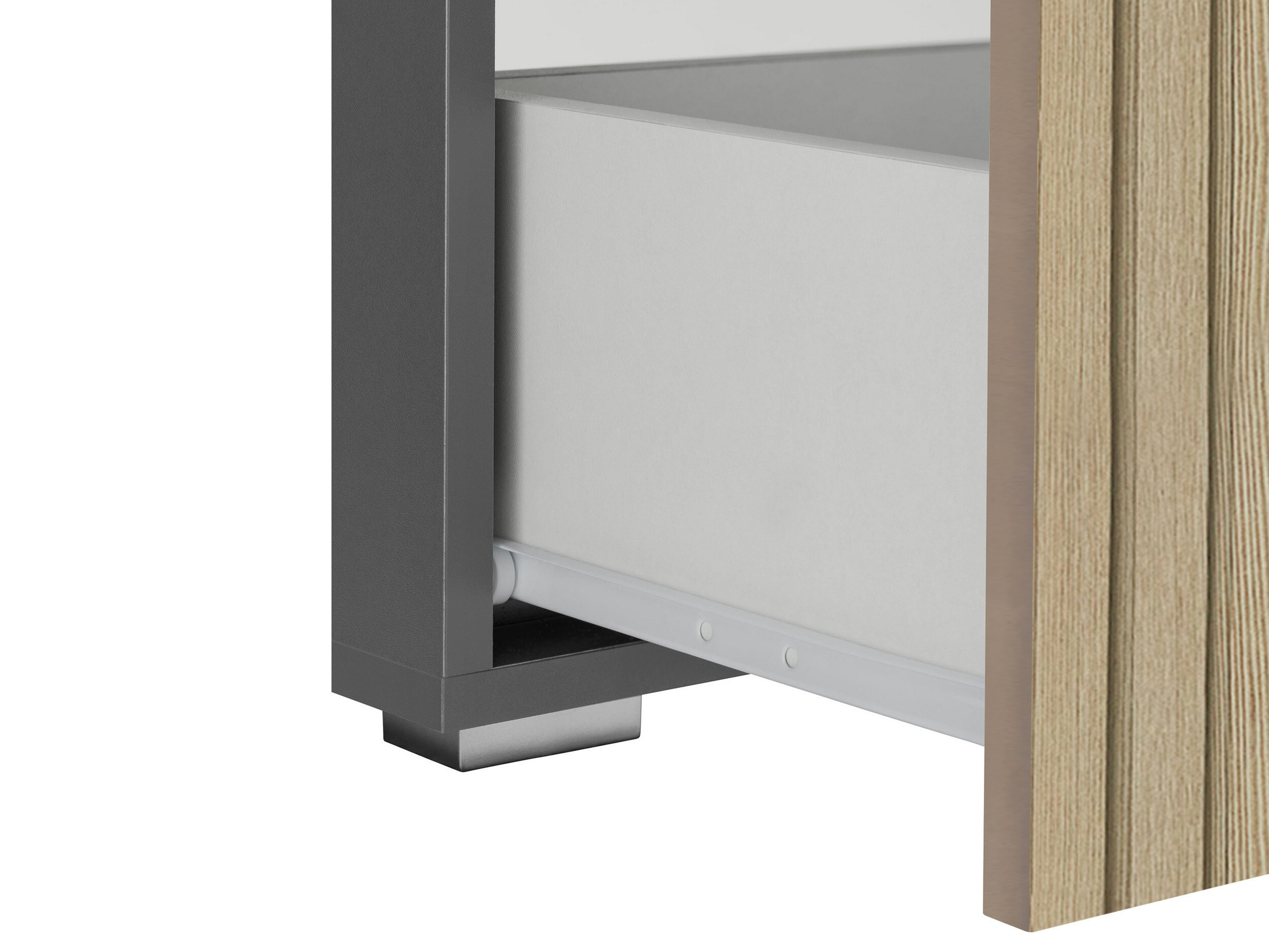 Pastatoma vonios spintelė praustuvui Soncamu 110 (Antracitas + Šviesus ąžuolas)